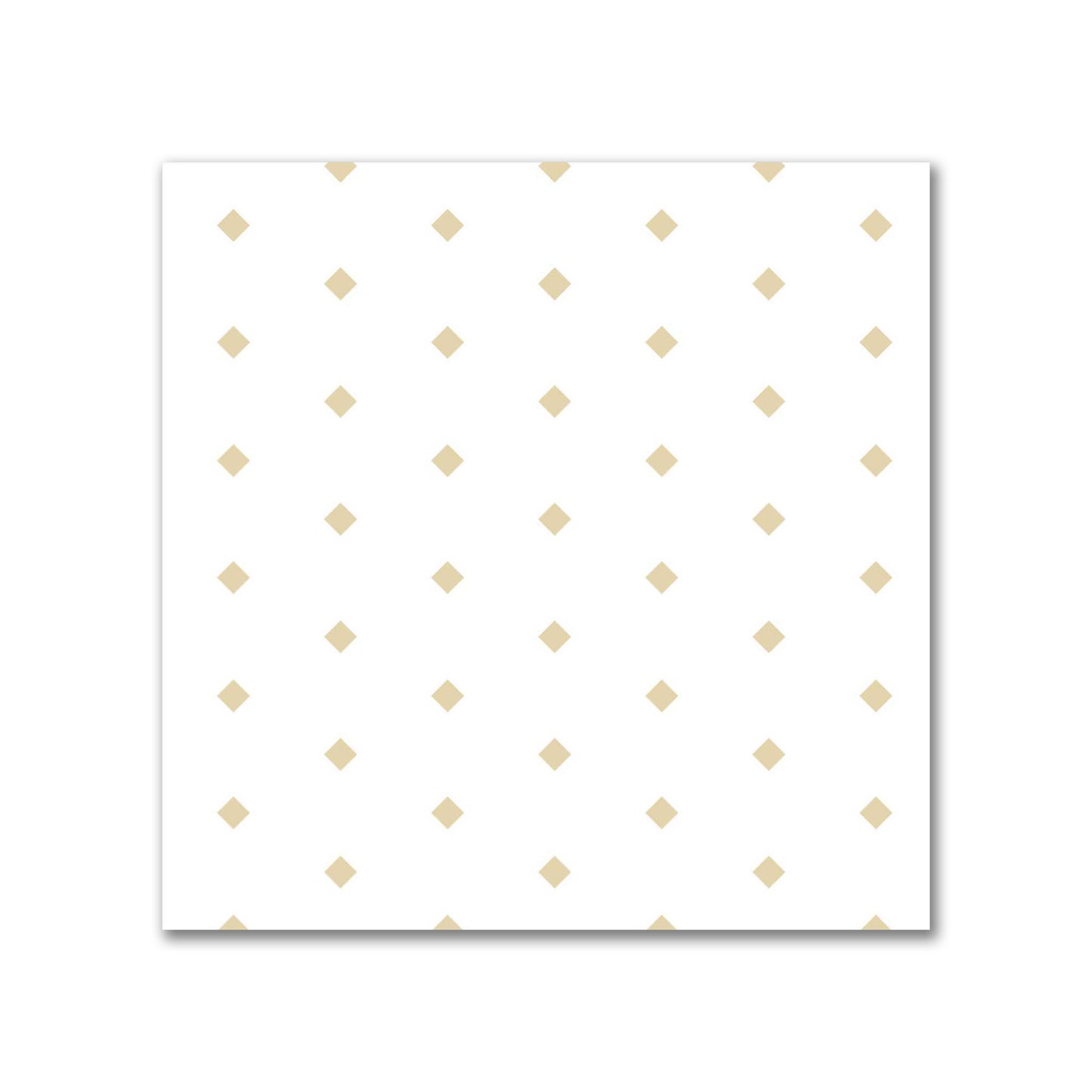 White Spun Polyester Fabric with Fine Tan Diamonds #FASP-1371-111