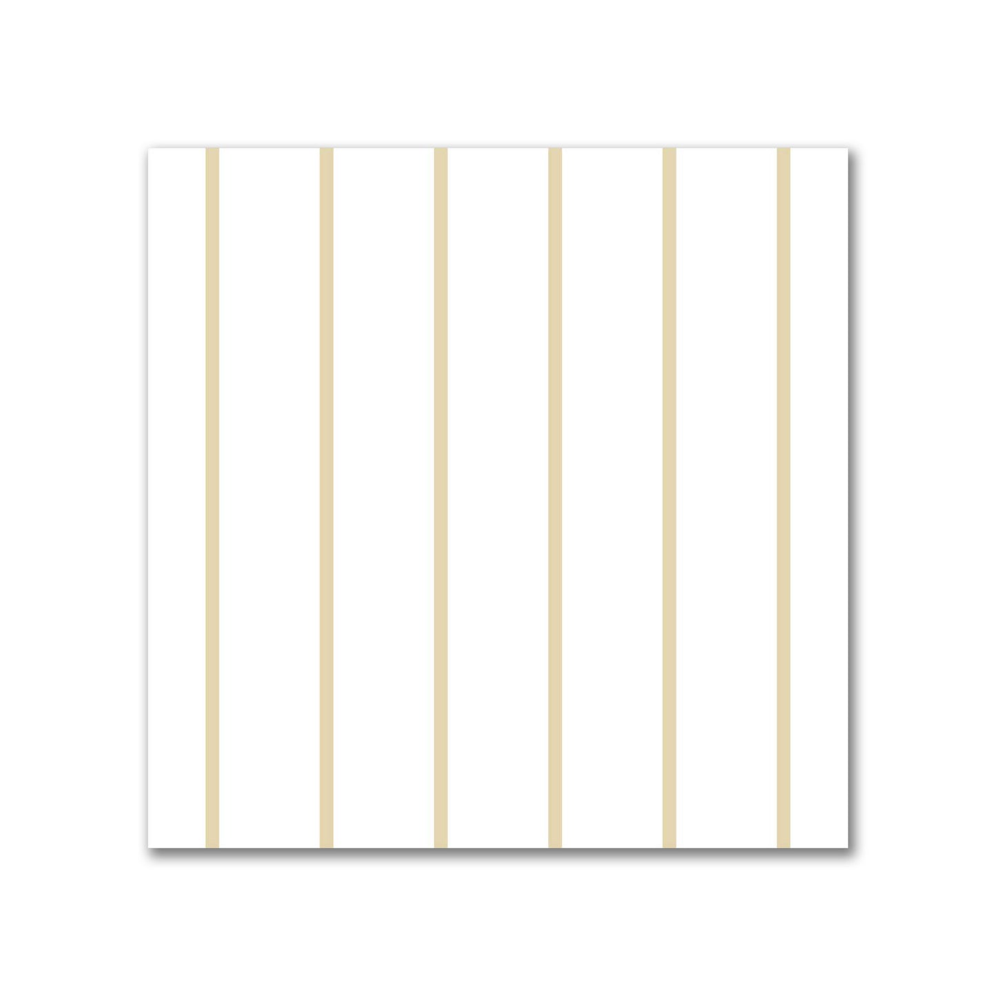 White Spun Polyester Fabric with Fine Tan Stripes #FASP-1371-151