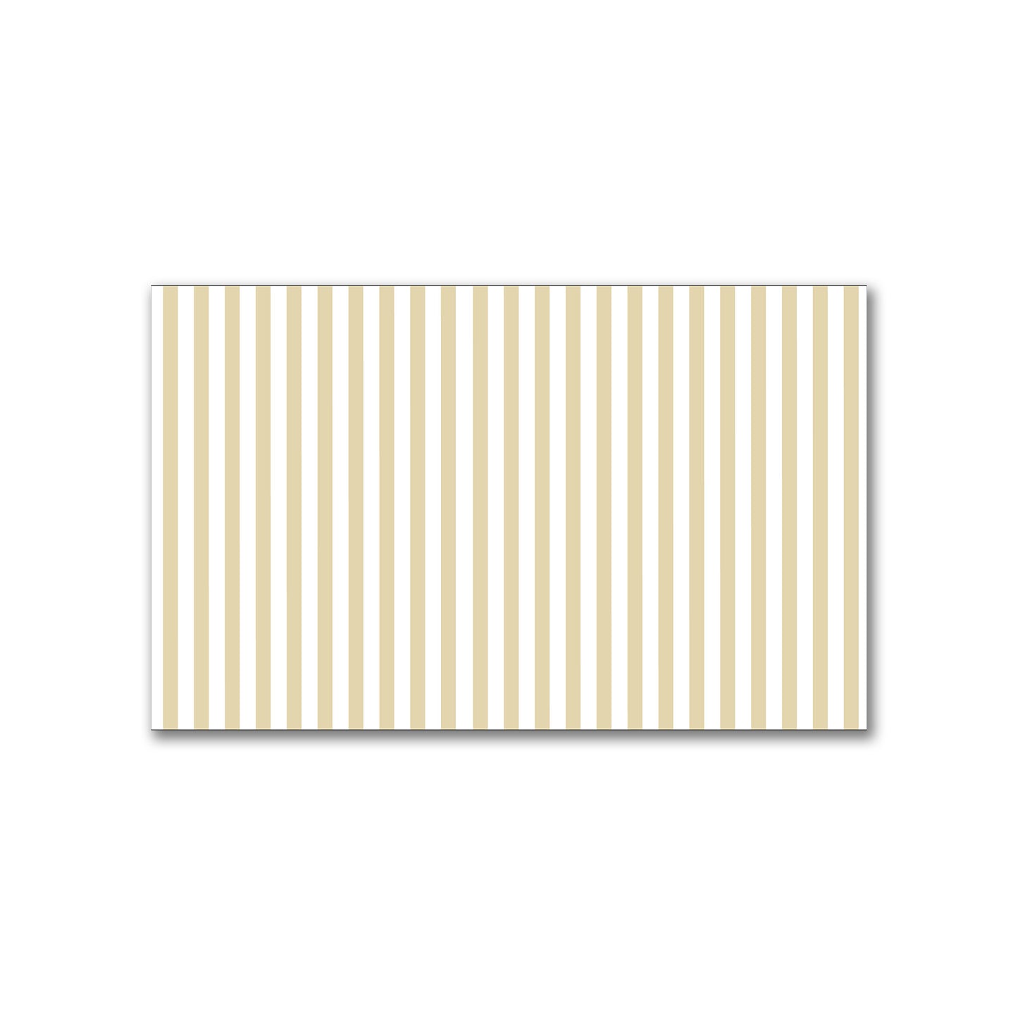 White Spun Polyester Fabric with Thin Tan Bars #FASP-1371-241