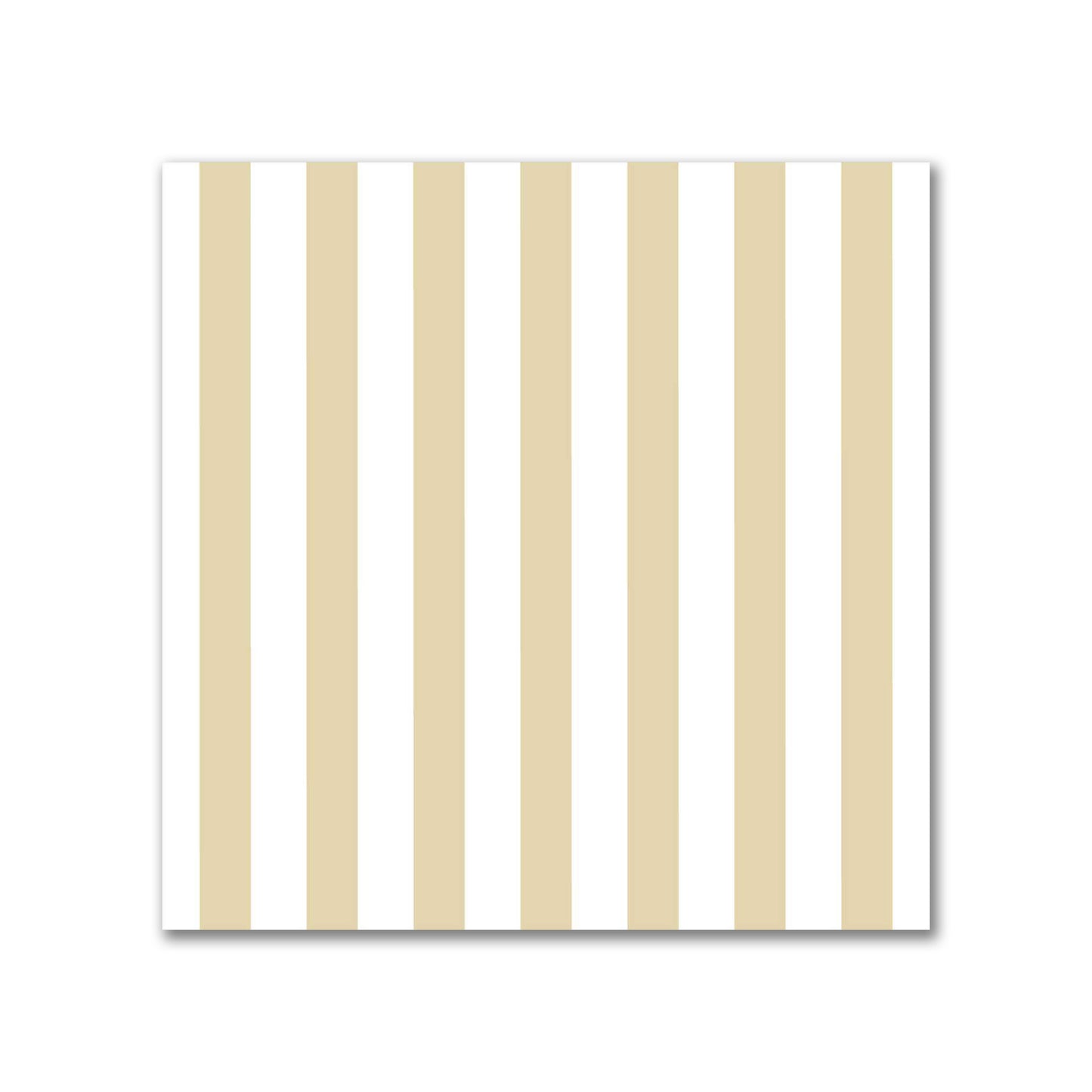 White Spun Polyester Fabric with Thin Tan Bars #FASP-1371-241