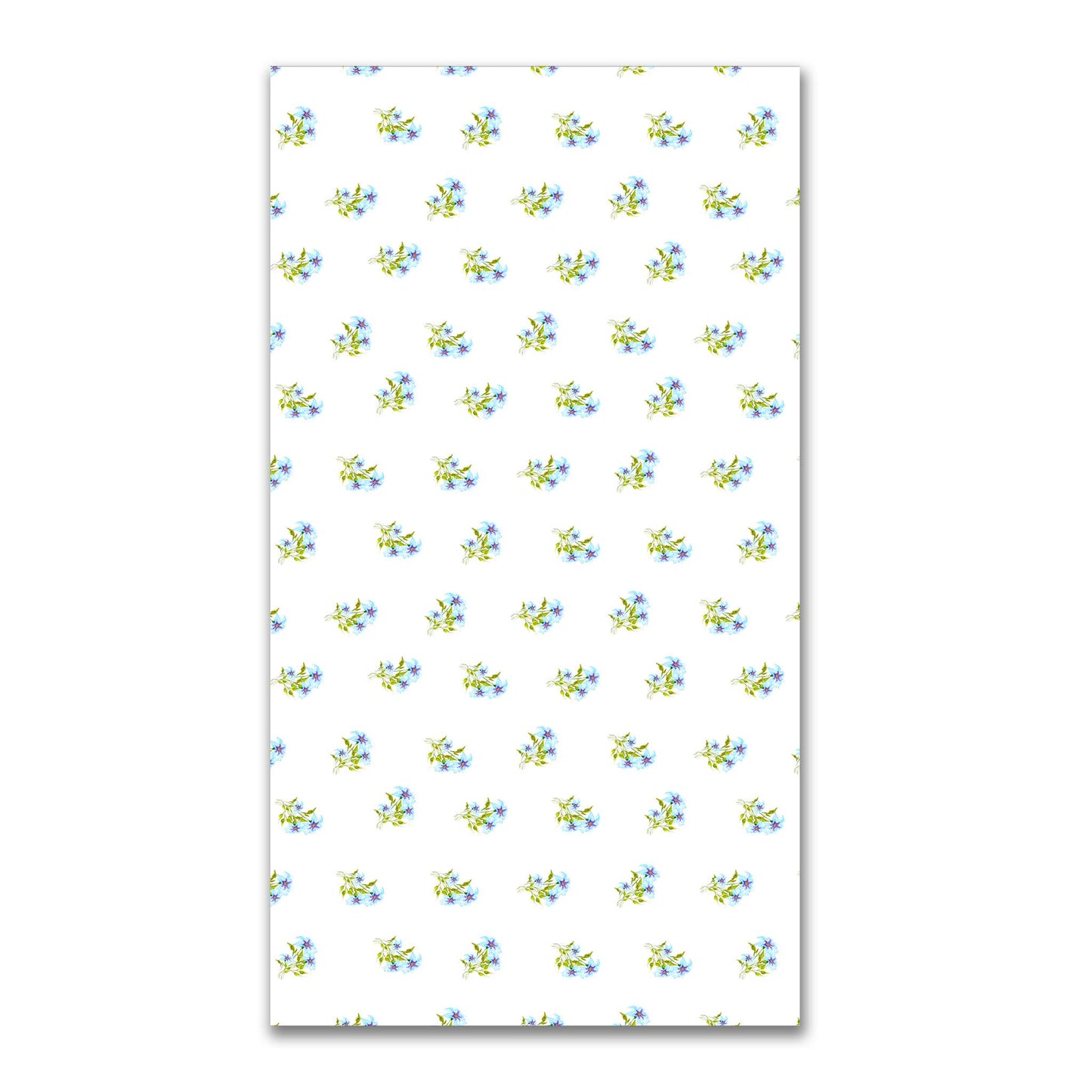 Aqua Bloom — Printed Spun Polyester Fabric with Medium Blue Watercolor Floral Pattern #FASP-1375
