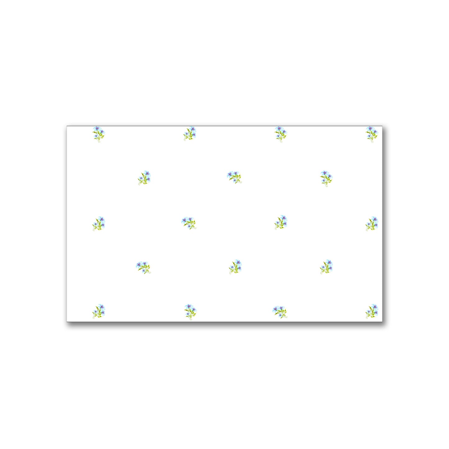 Aqua Bloom — Printed Spun Polyester Fabric with Small Blue Watercolor Floral Pattern #FASP-1376