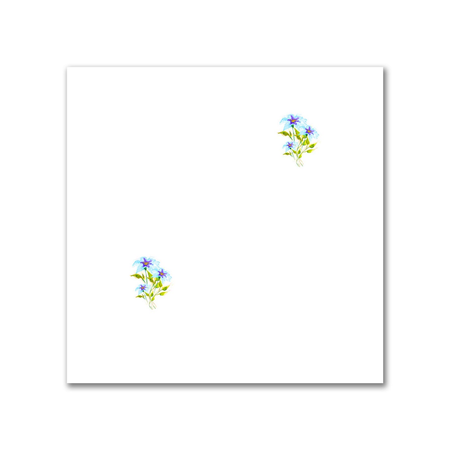Aqua Bloom — Printed Spun Polyester Fabric with Small Blue Watercolor Floral Pattern #FASP-1376