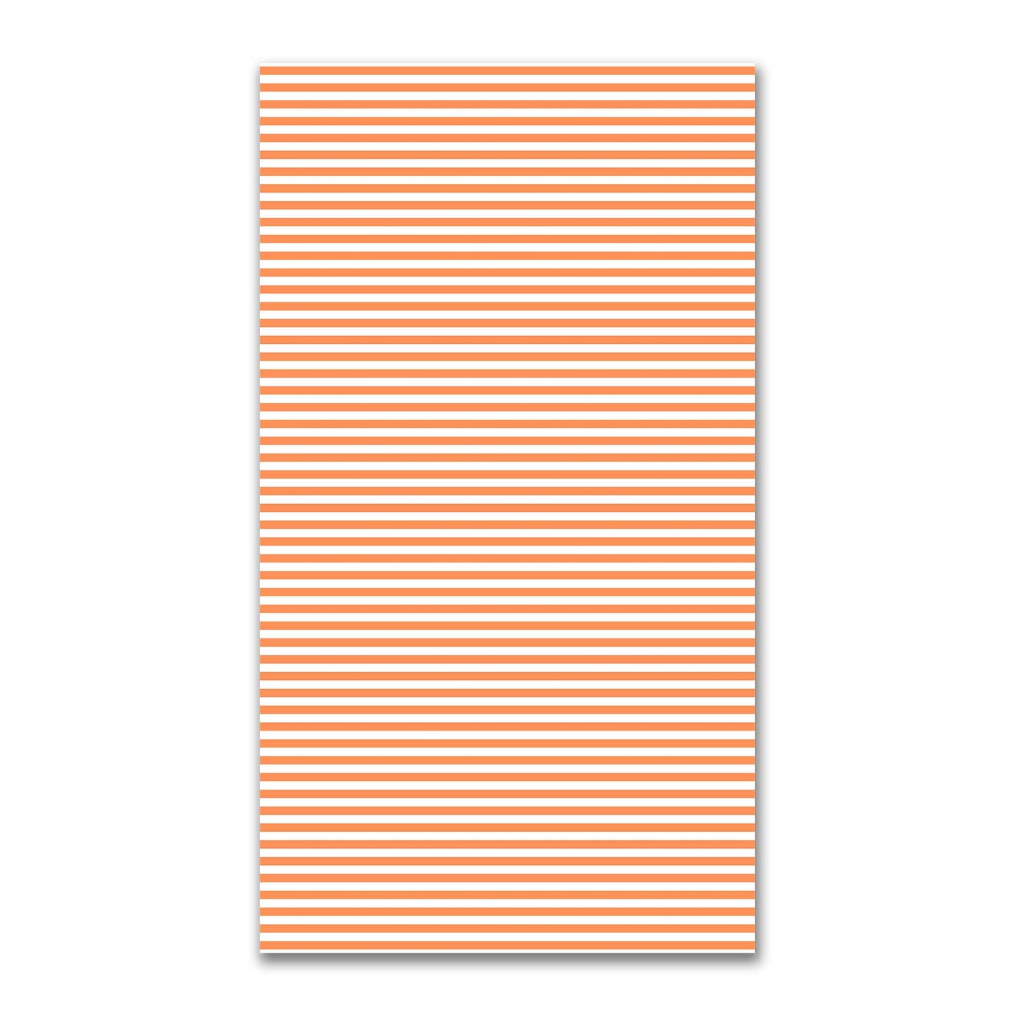 White Spun Polyester Fabric with Orange Bars #FASP-1380-051