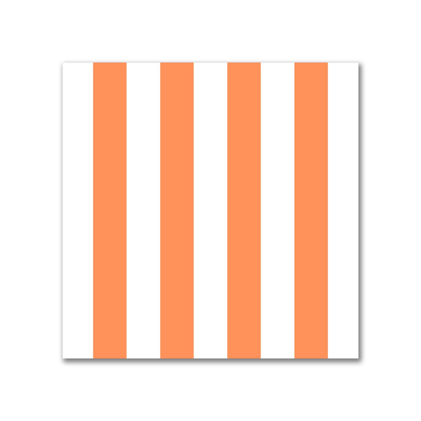 White Spun Polyester Fabric with Orange Bars #FASP-1380-051