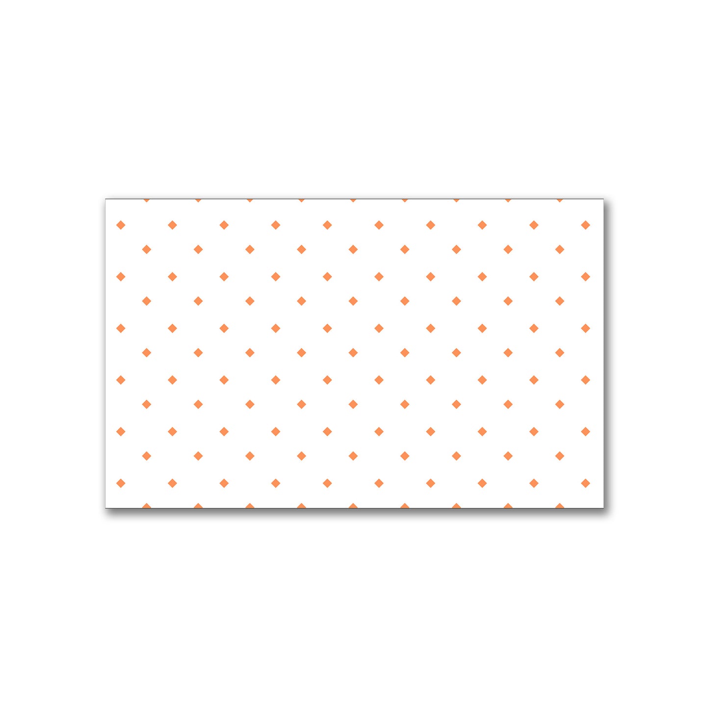 White Spun Polyester Fabric with Orange Diamonds #FASP-1380-101