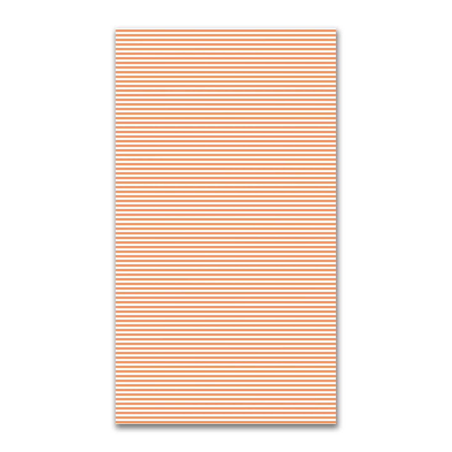 White Spun Polyester Fabric with Thin Orange Bars #FASP-1380-241