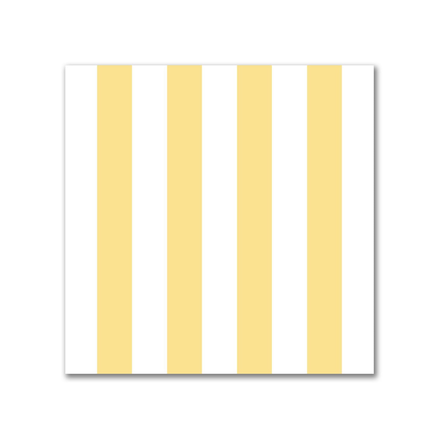 White Spun Polyester Fabric with Yellow Bars #FASP-1381-051