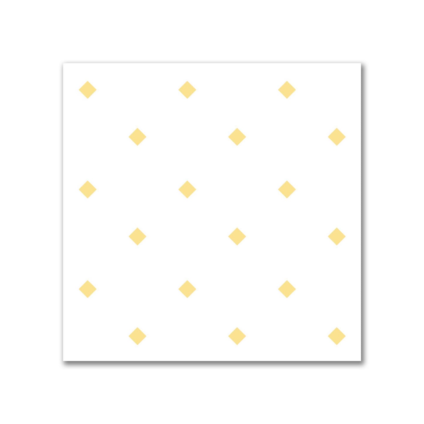 White Spun Polyester Fabric with Yellow Diamonds #FASP-1381-101