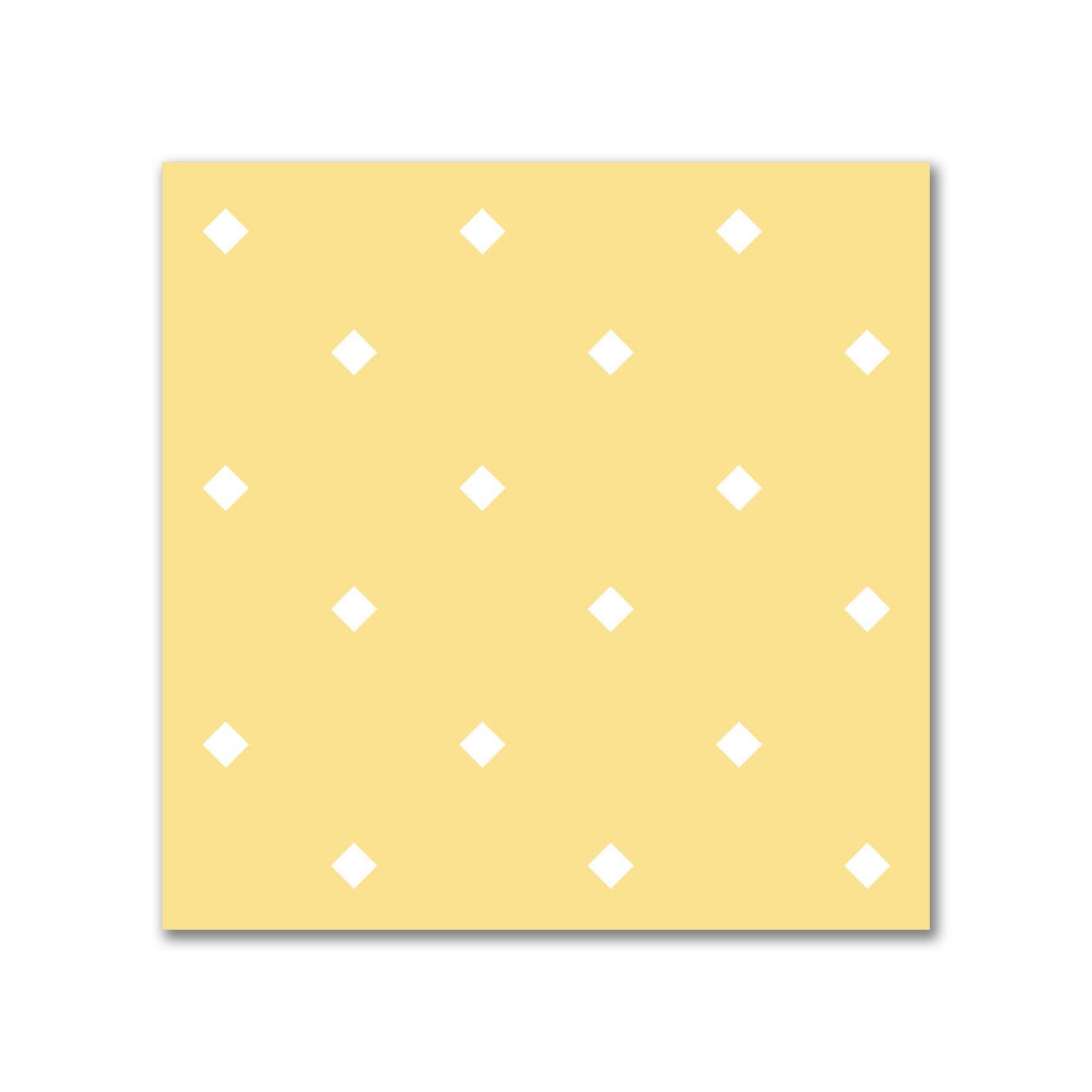 Yellow Spun Polyester Fabric with White Diamonds on Yellow #FASP-1381-102