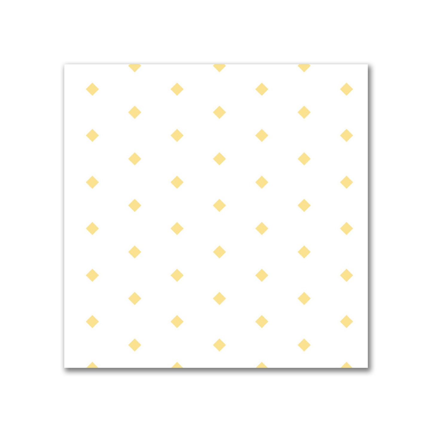 White Spun Polyester Fabric with Fine Yellow Diamonds #FASP-1381-111