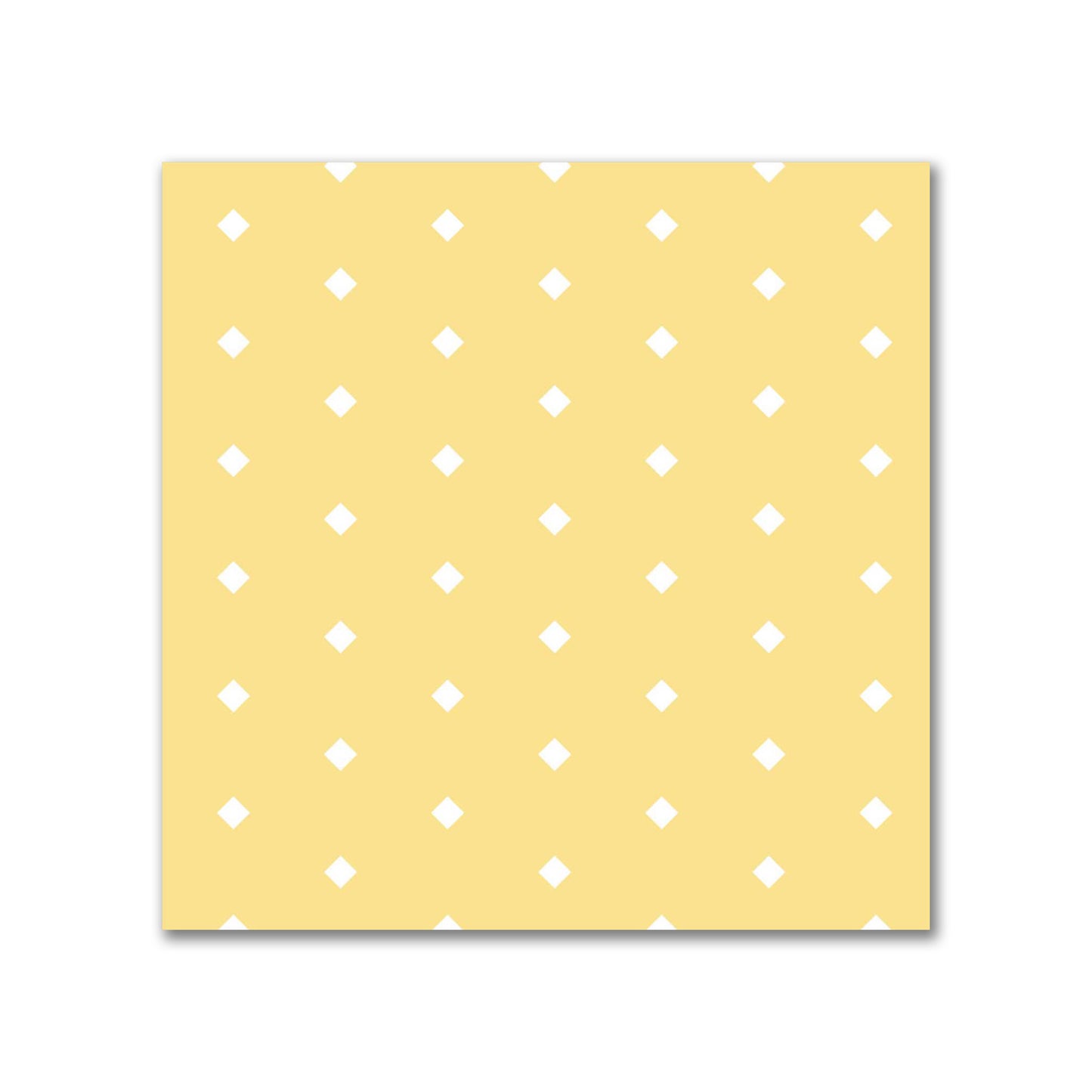 Yellow Spun Polyester Fabric with Fine White Diamonds on Yellow #FASP-1381-112