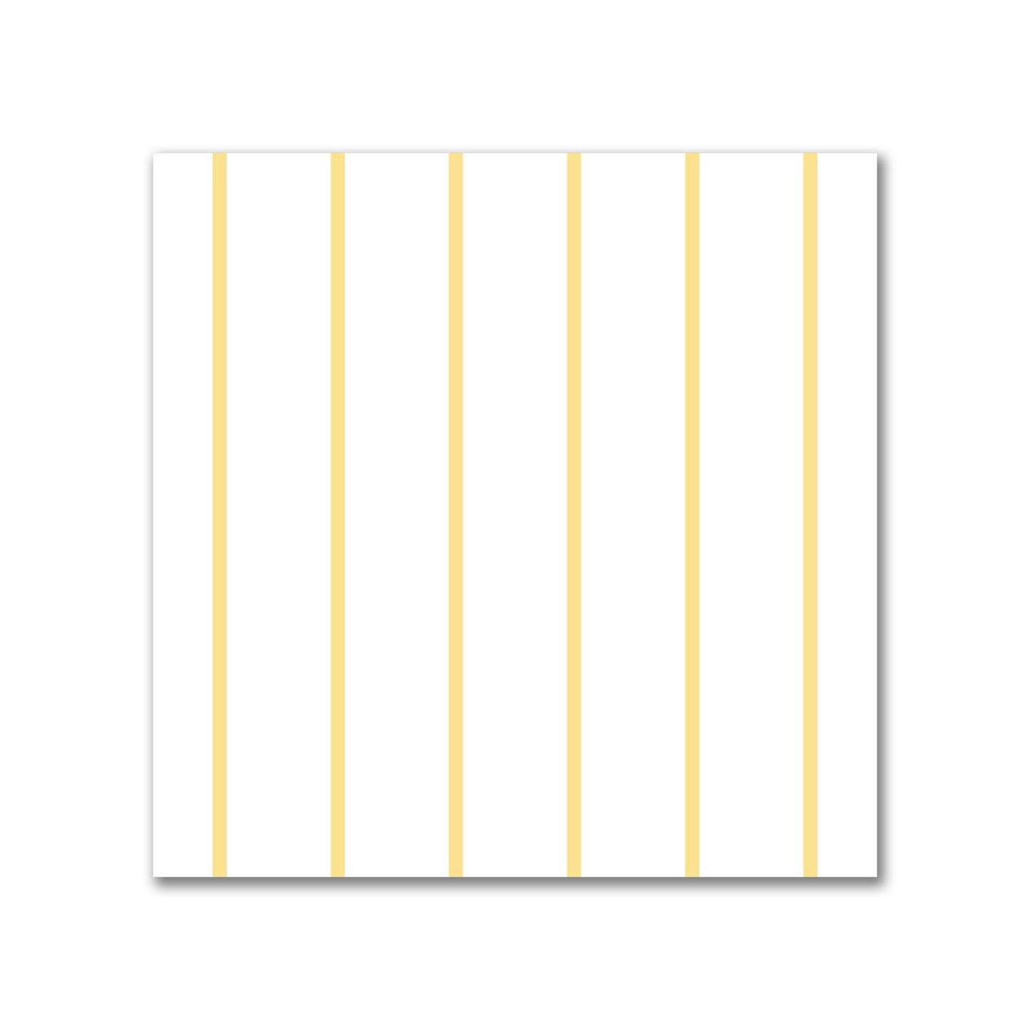 White Spun Polyester Fabric with Fine Yellow Stripes #FASP-1381-151