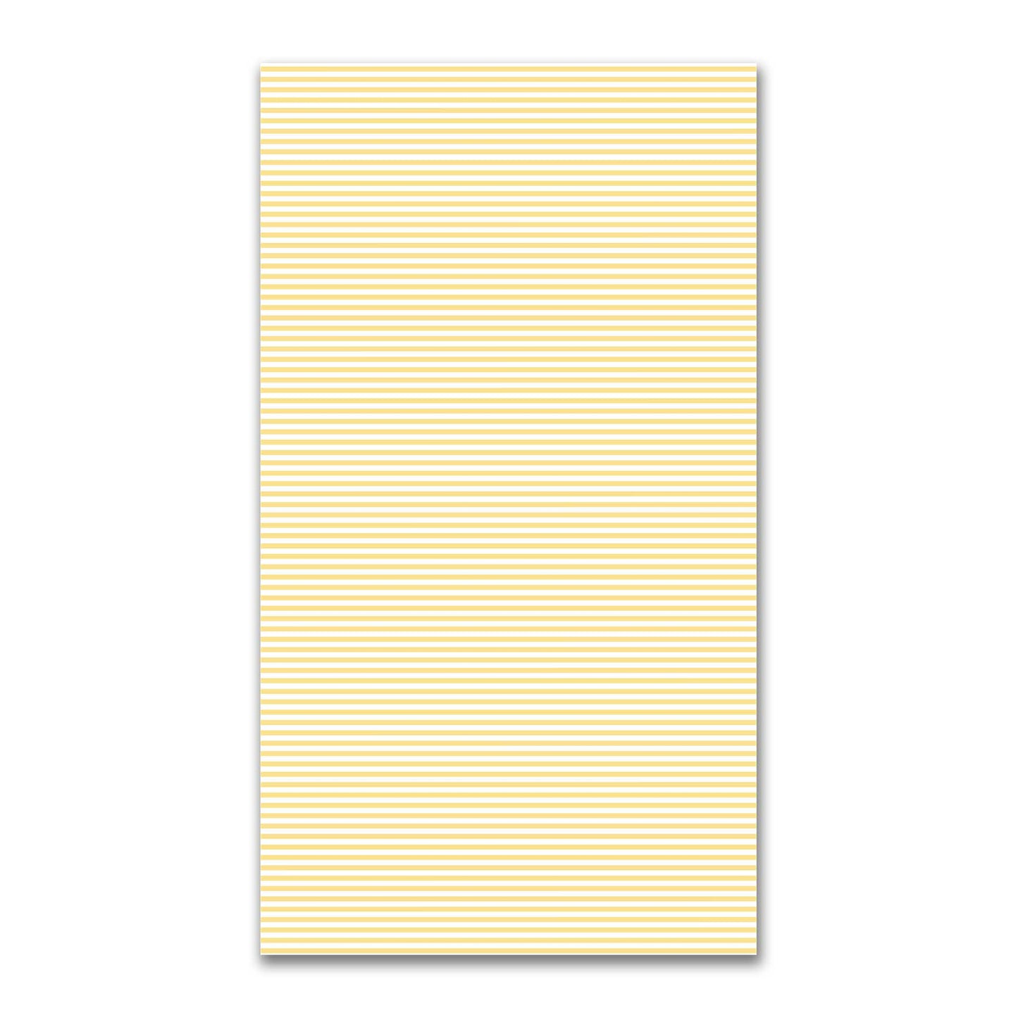 White Spun Polyester Fabric with Thin Yellow Bars #FASP-1381-241