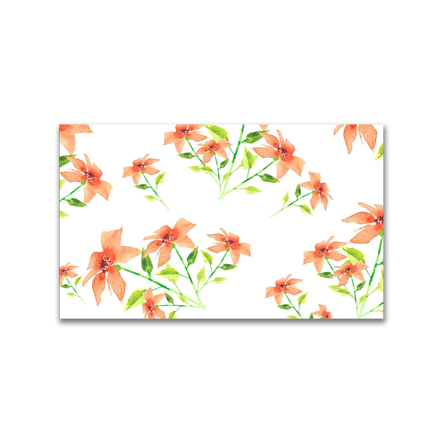 Peach Bloom — Printed Spun Polyester Fabric with Large Hand-painted Red Watercolor Floral Print #FASP-1384