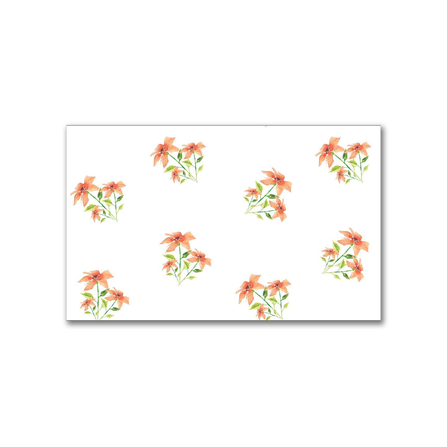 Peach Bloom — Printed Spun Polyester Fabric with Medium Red Watercolor Floral Pattern #FASP-1385