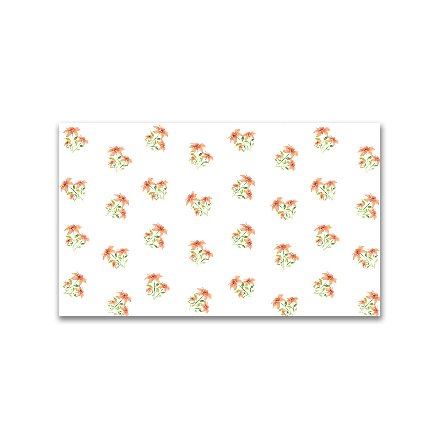 Peach Bloom — Printed Spun Polyester Fabric with Medium Red Watercolor Floral Pattern #FASP-1385