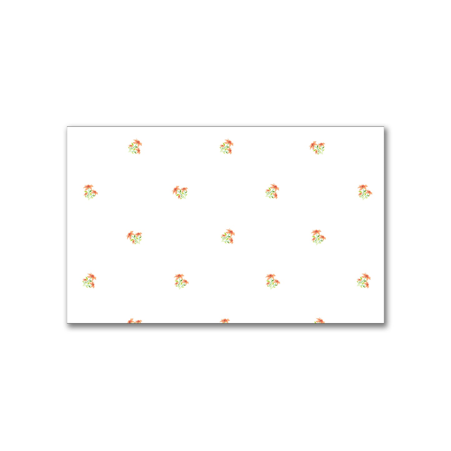 Peach Bloom — Printed Spun Polyester Fabric with Small Red Watercolor Floral Pattern #FASP-1386