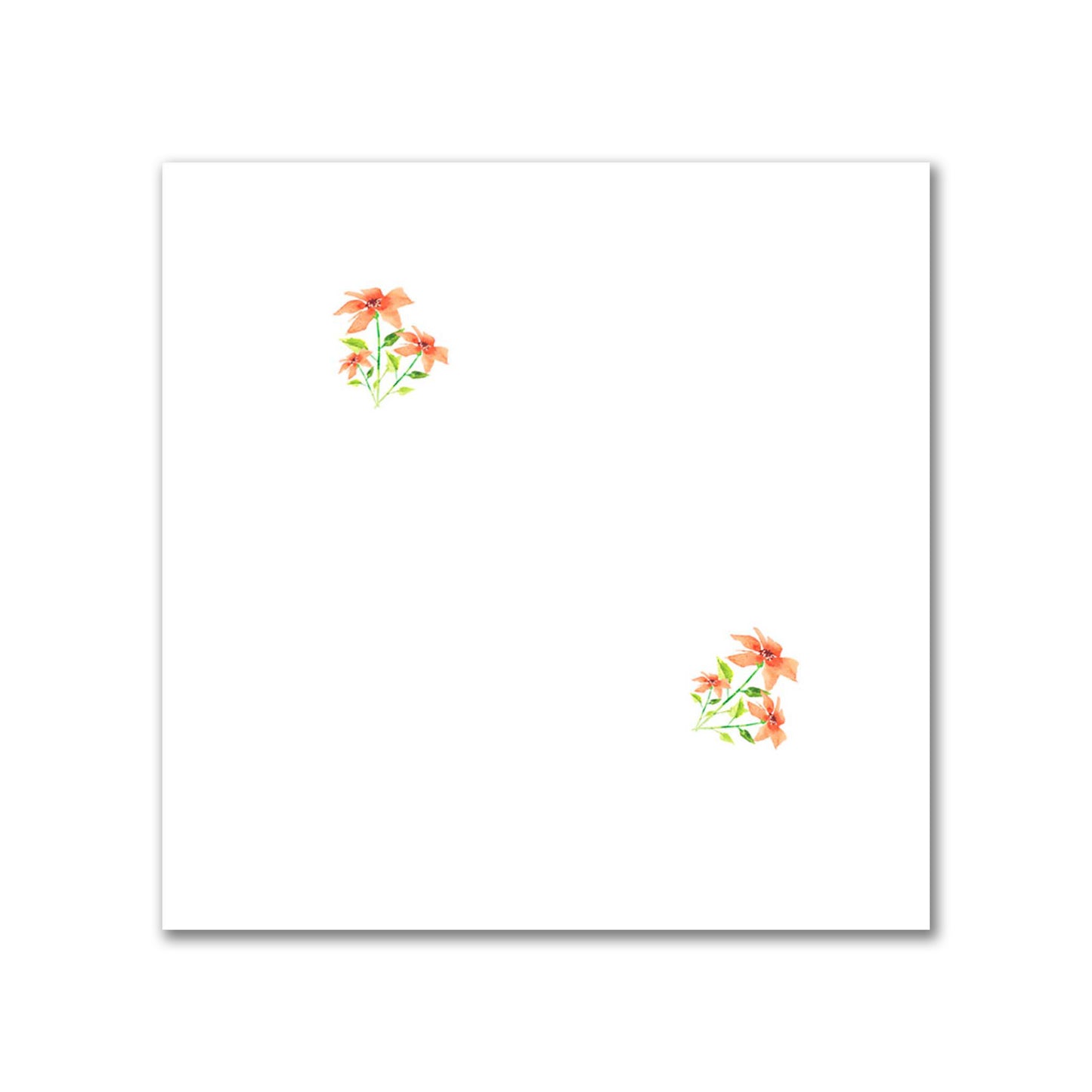 Peach Bloom — Printed Spun Polyester Fabric with Small Red Watercolor Floral Pattern #FASP-1386