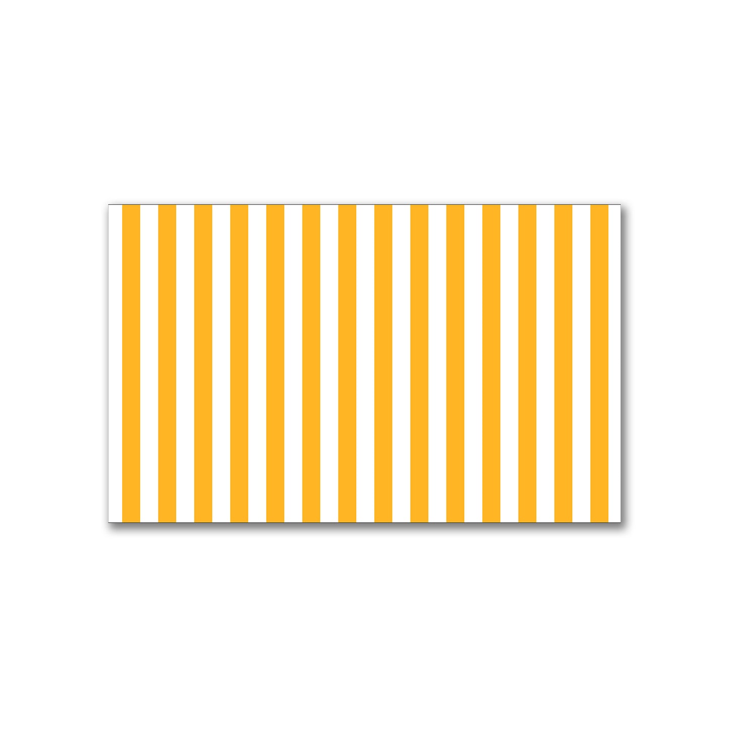 White Spun Polyester Fabric with Yellow-Orange Bars #FASP-1390-051