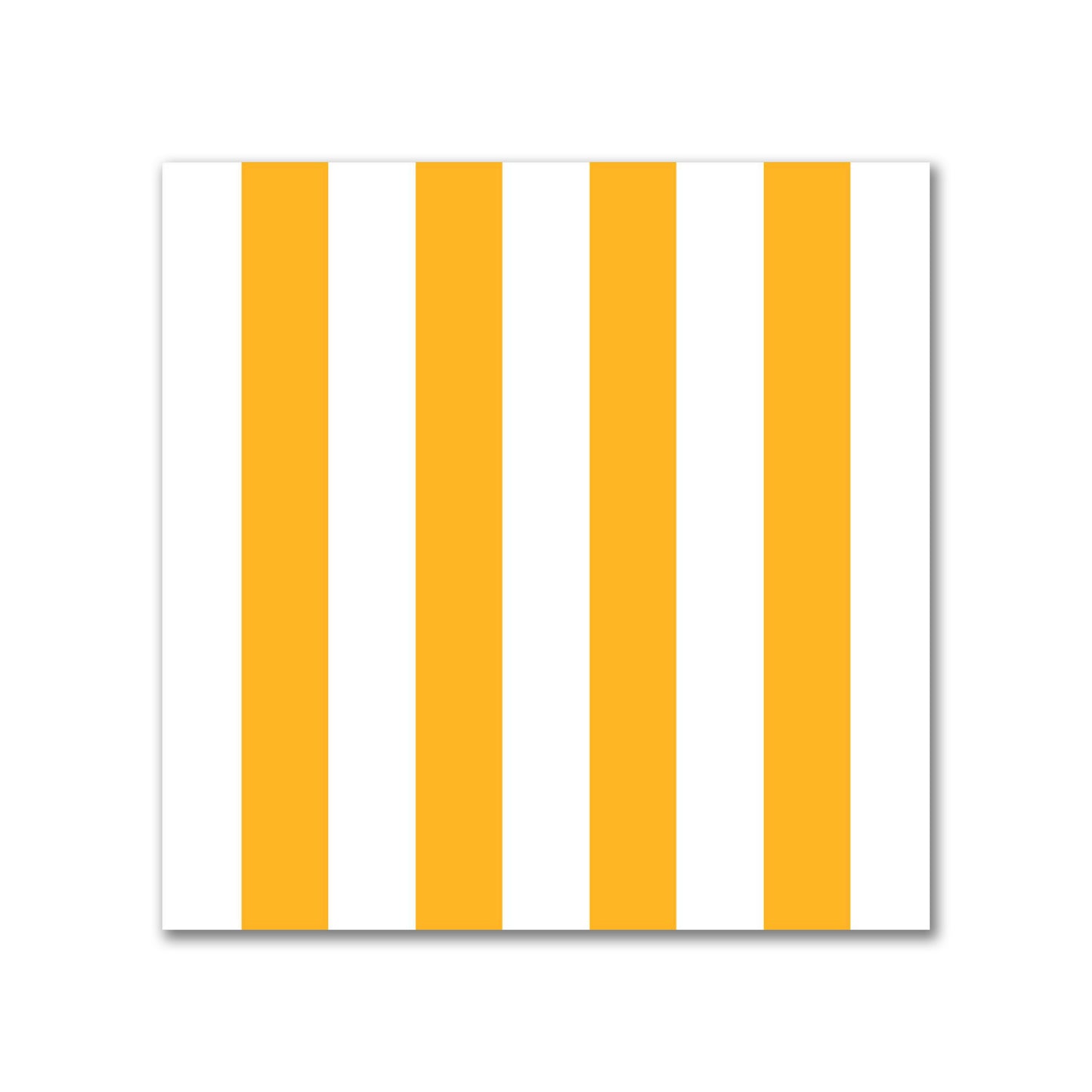 White Spun Polyester Fabric with Yellow-Orange Bars #FASP-1390-051