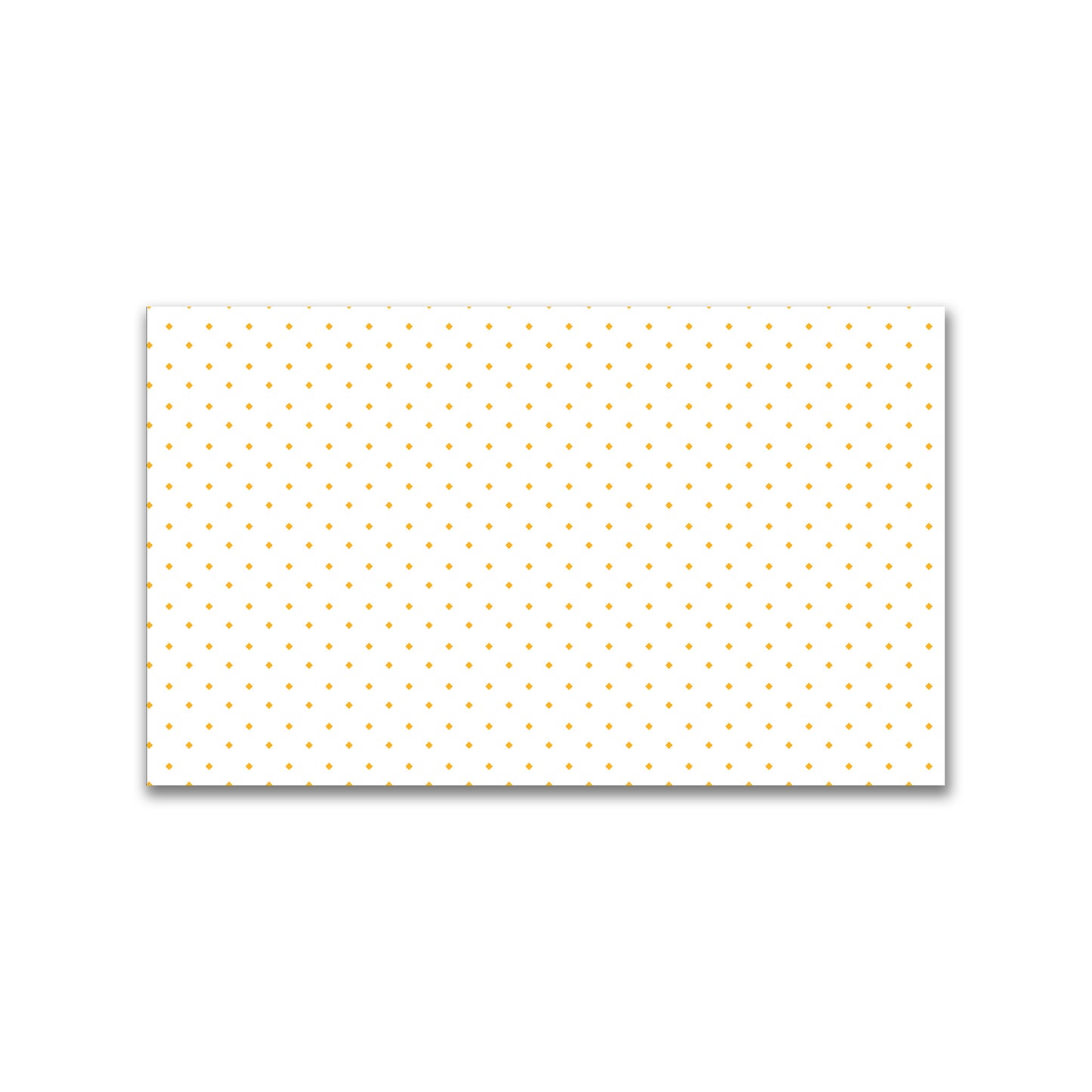White Spun Polyester Fabric with Yellow-Orange Diamonds #FASP-1390-101