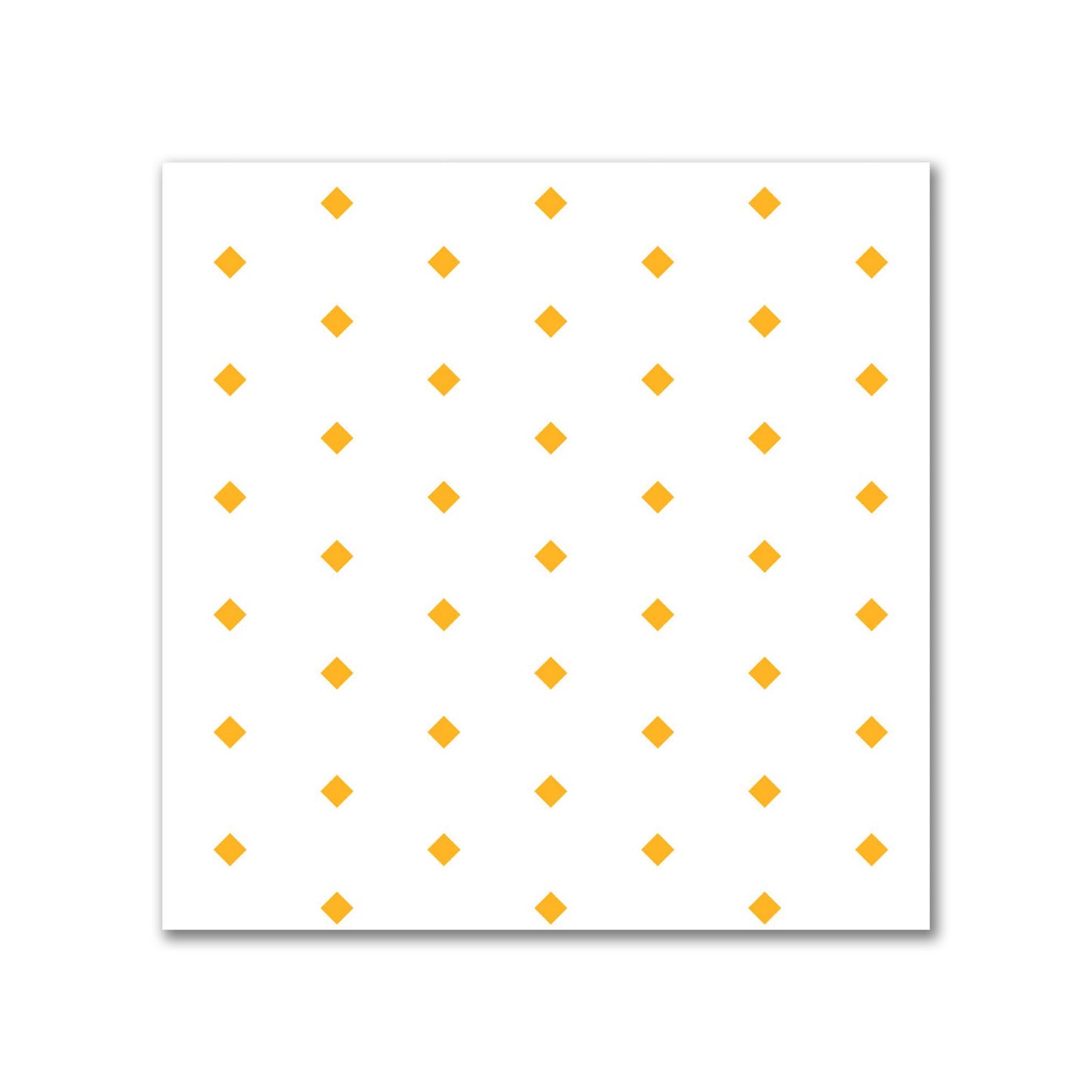 White Spun Polyester Fabric with Fine Yellow-Orange Diamonds #FASP-1390-111