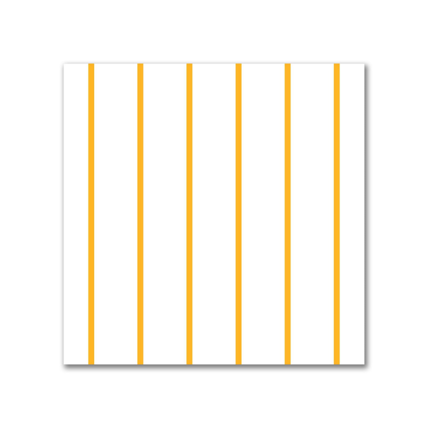 White Spun Polyester Fabric with Fine Yellow-Orange Stripes #FASP-1390-151