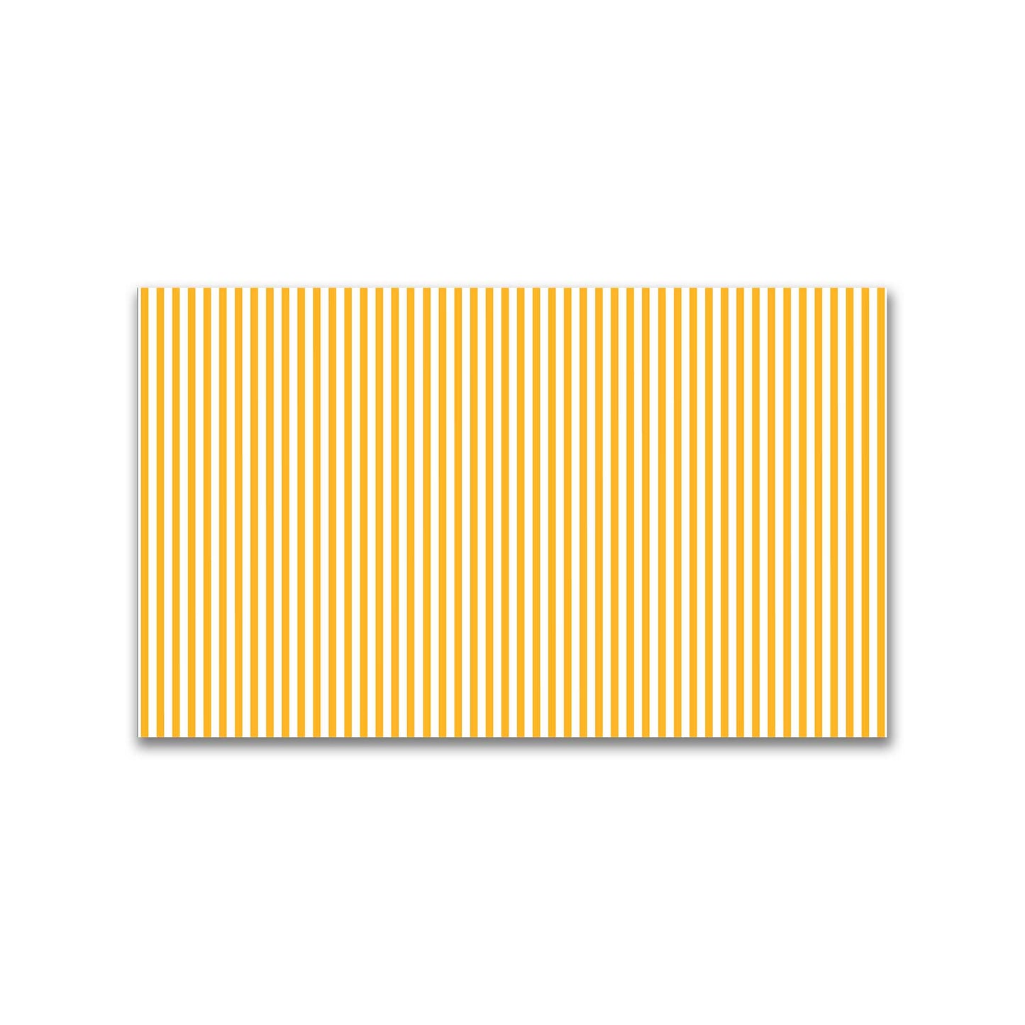 White Spun Polyester Fabric with Thin Yellow-Orange Bars #FASP-1390-241