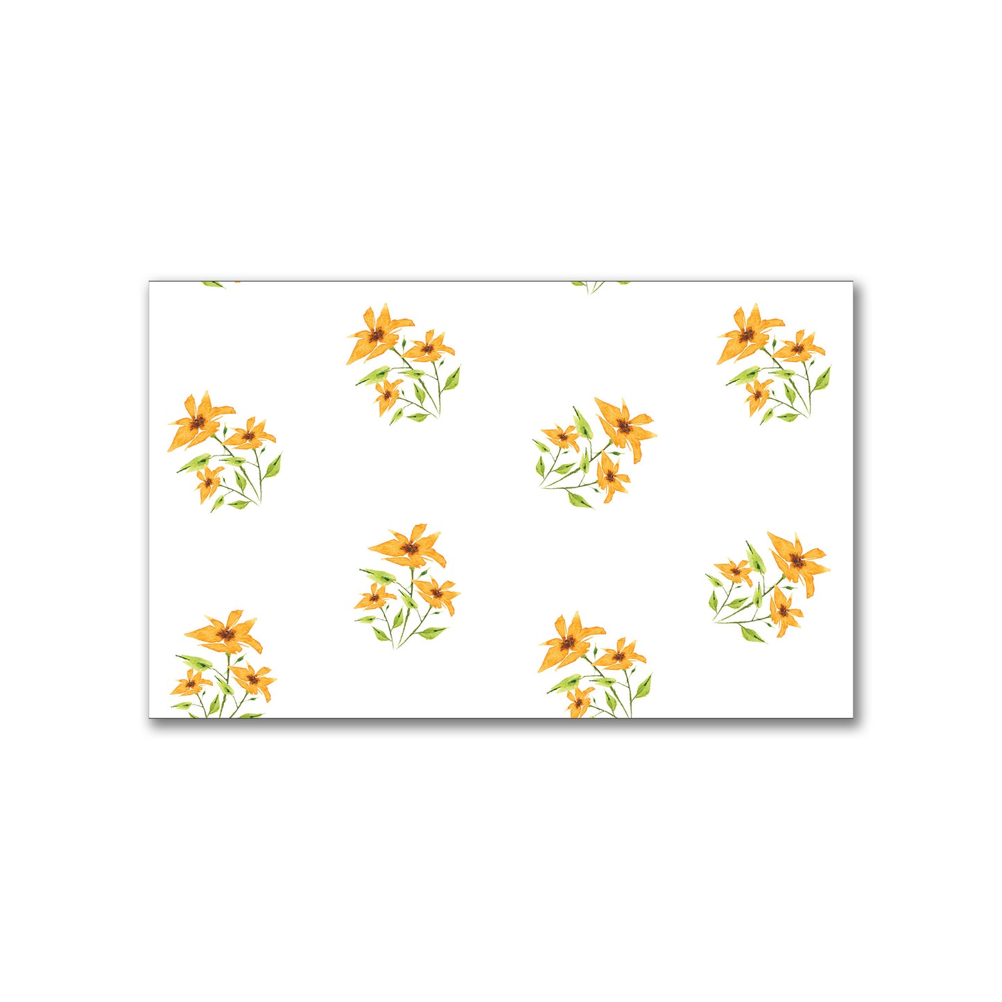 Citrine Bloom — Printed Spun Polyester Fabric with Medium Yellow-Orange Watercolor Floral Pattern #FASP-1395