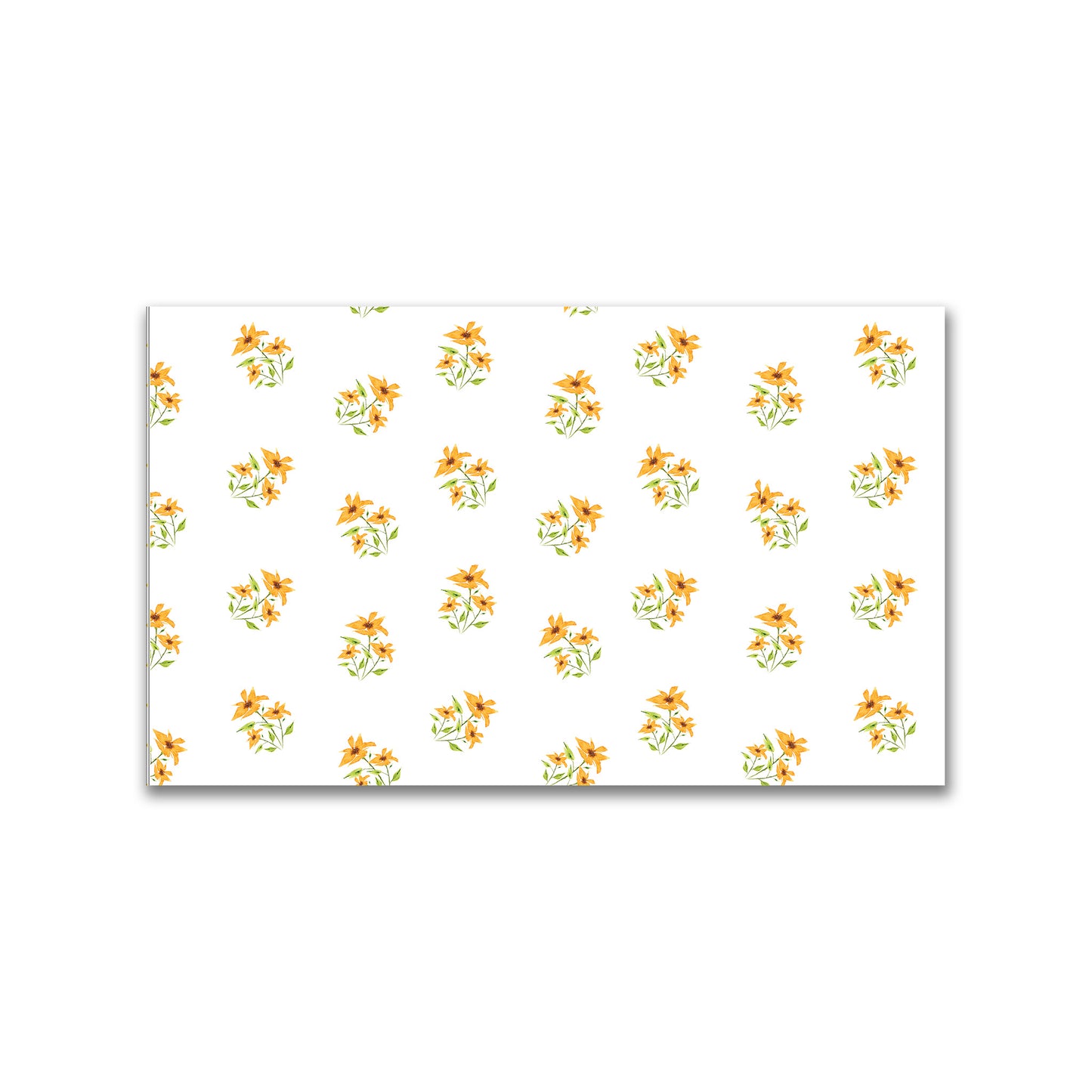 Citrine Bloom — Printed Spun Polyester Fabric with Medium Yellow-Orange Watercolor Floral Pattern #FASP-1395
