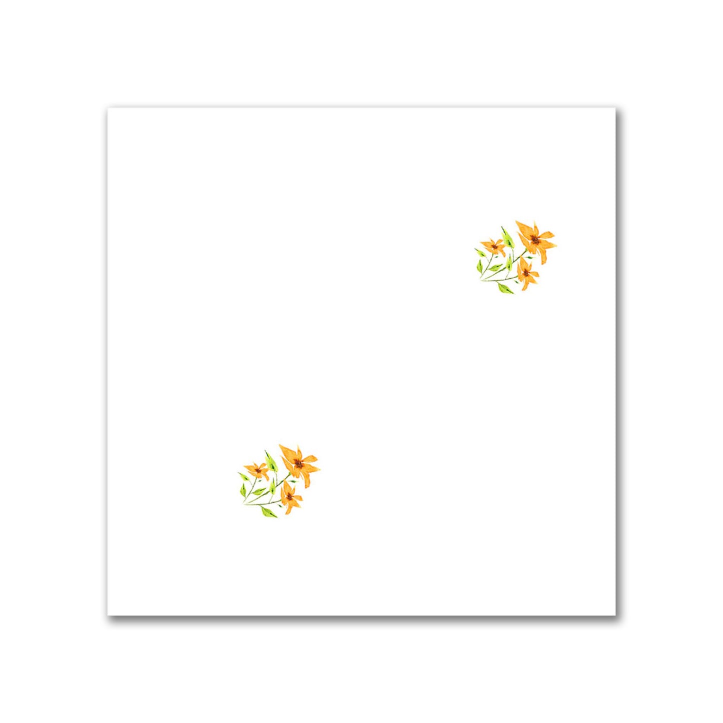 Citrine Bloom — Printed Spun Polyester Fabric with Small Yellow-Orange Watercolor Floral Pattern #FASP-1396