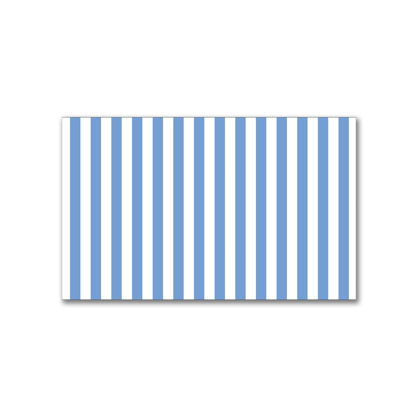 White Spun Polyester Fabric with Blue Bars #FASP-1400-051