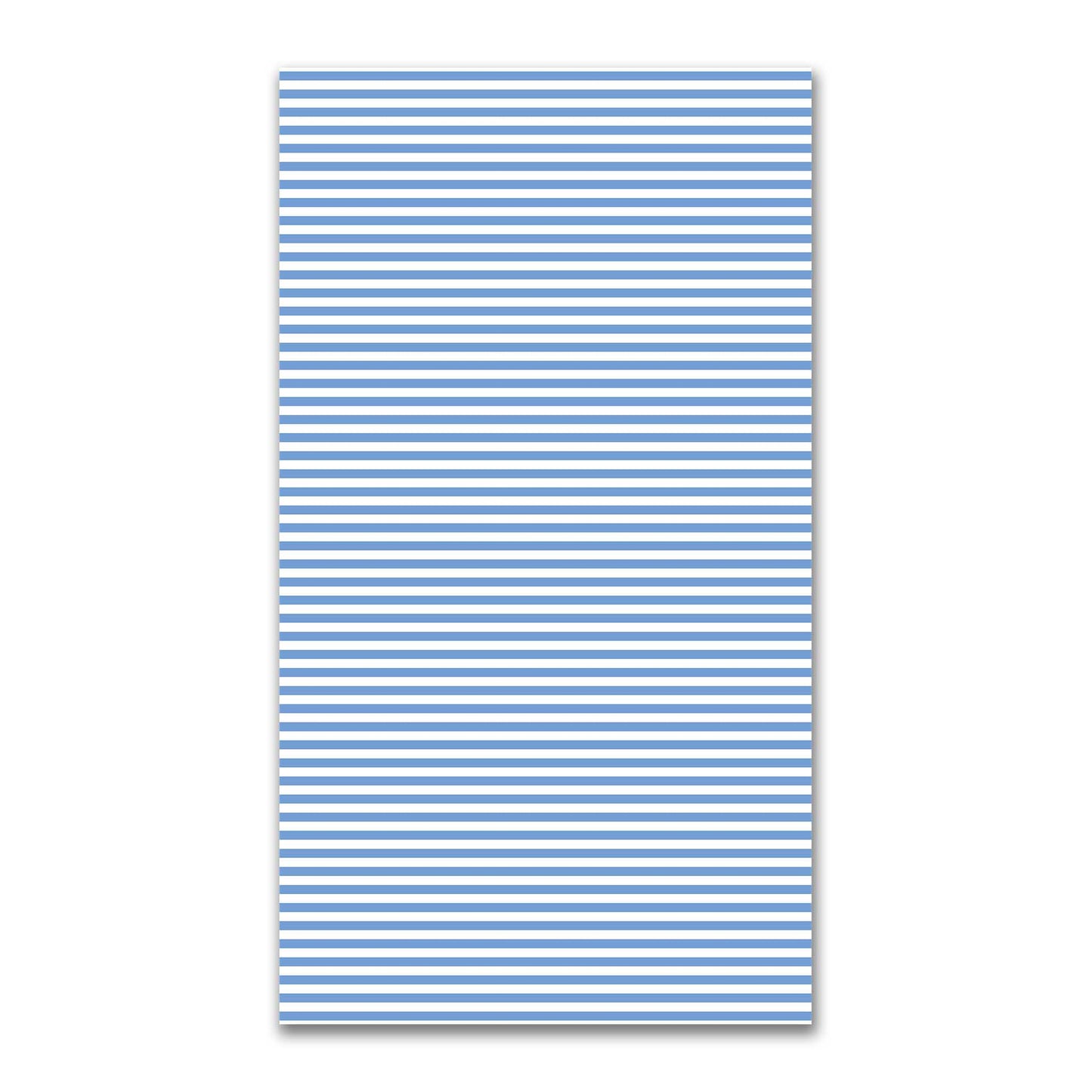 White Spun Polyester Fabric with Blue Bars #FASP-1400-051