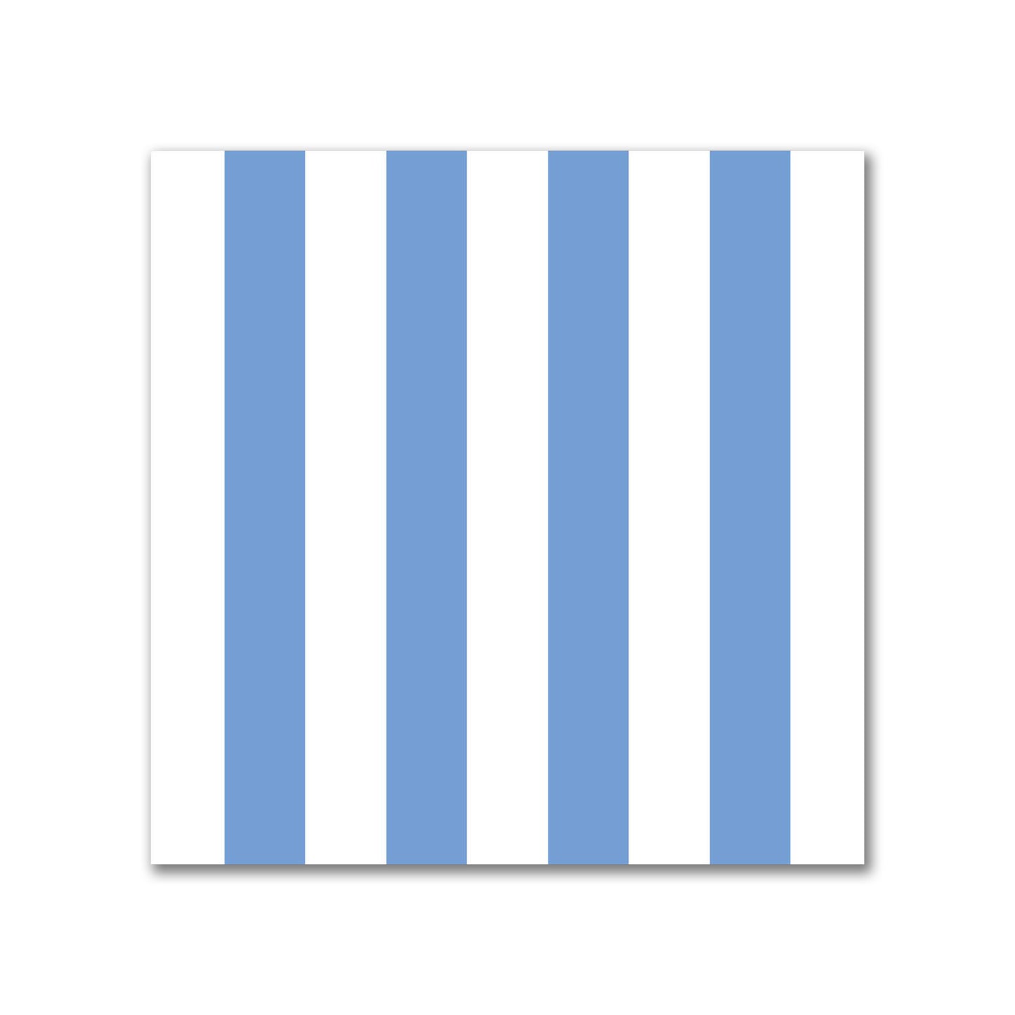 White Spun Polyester Fabric with Blue Bars #FASP-1400-051