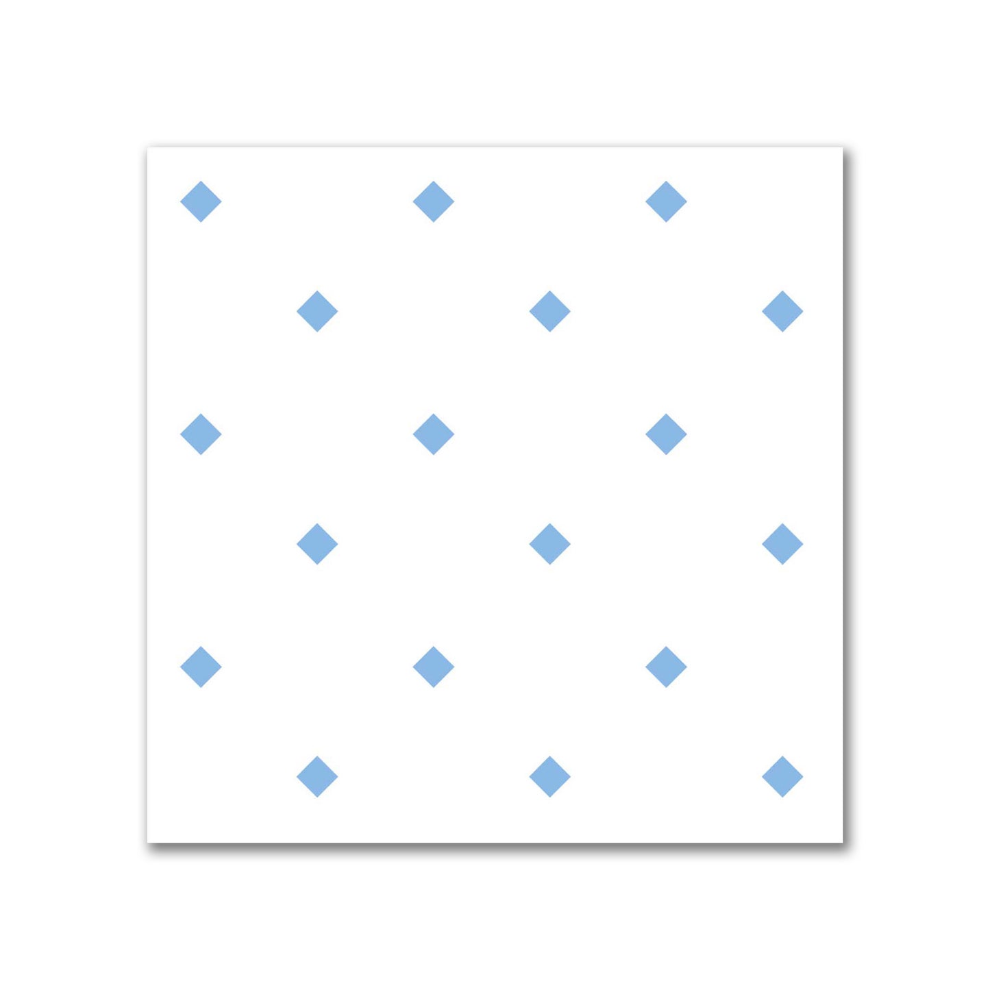 White Spun Polyester Fabric with Blue Diamonds #FASP-1400-101