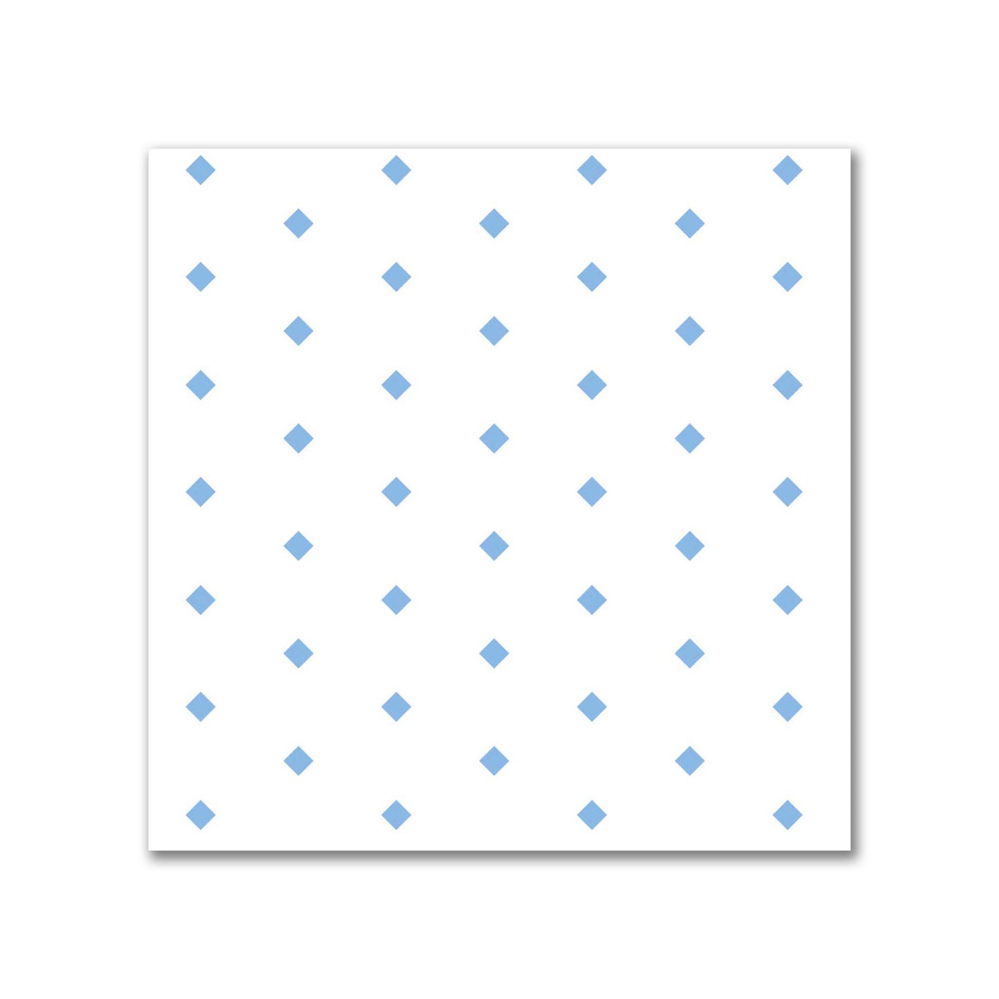White Spun Polyester Fabric with Fine Blue Diamonds #FASP-1400-111
