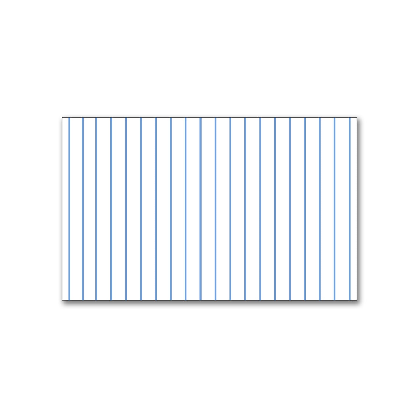 White Spun Polyester Fabric with Fine Blue Stripes #FASP-1400-151