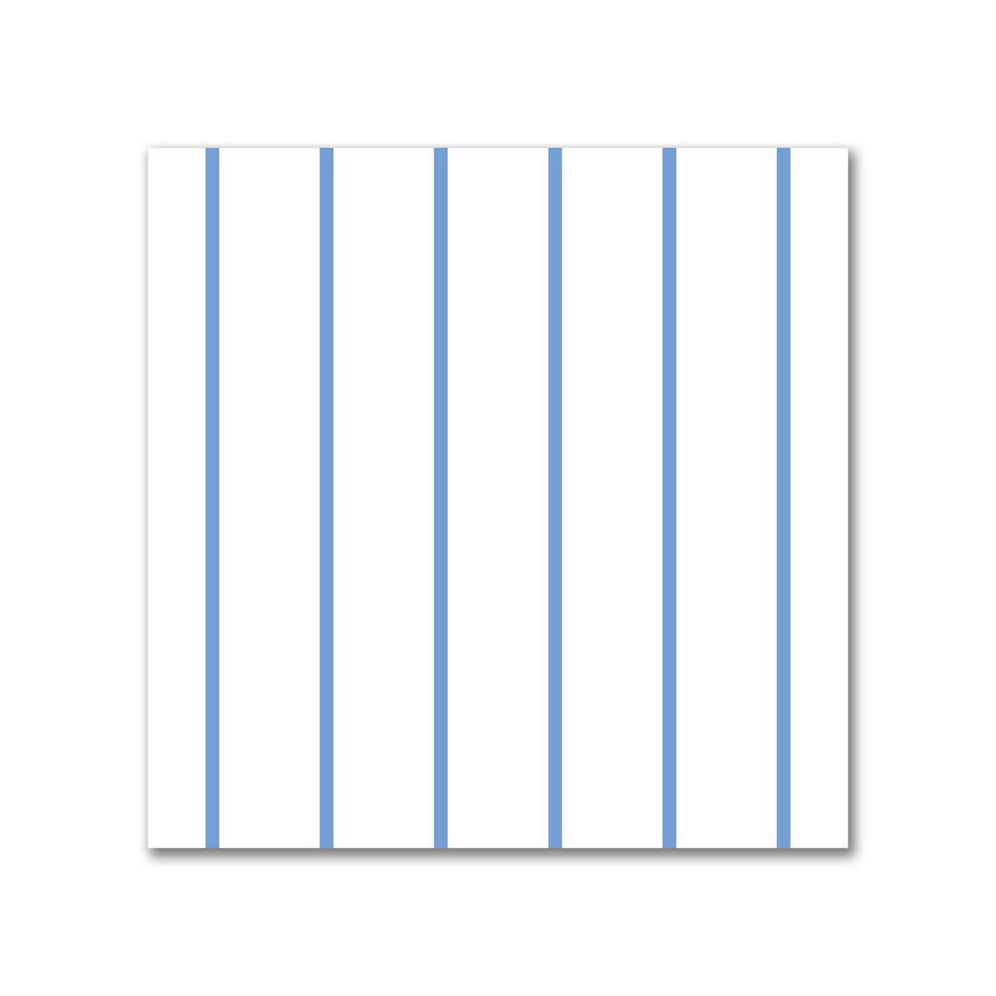 White Spun Polyester Fabric with Fine Blue Stripes #FASP-1400-151