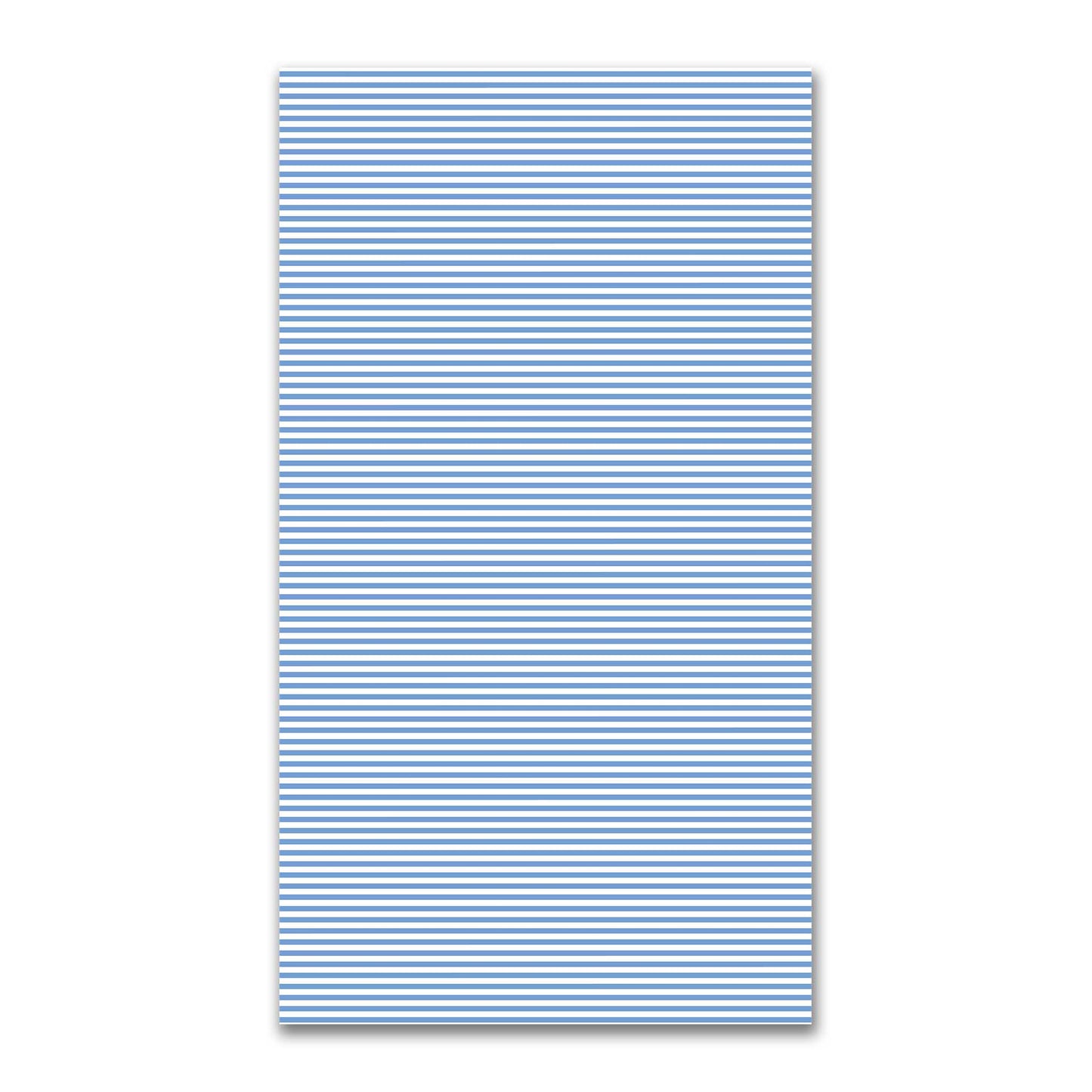 White Spun Polyester Fabric with Thin Blue Bars #FASP-1400-241