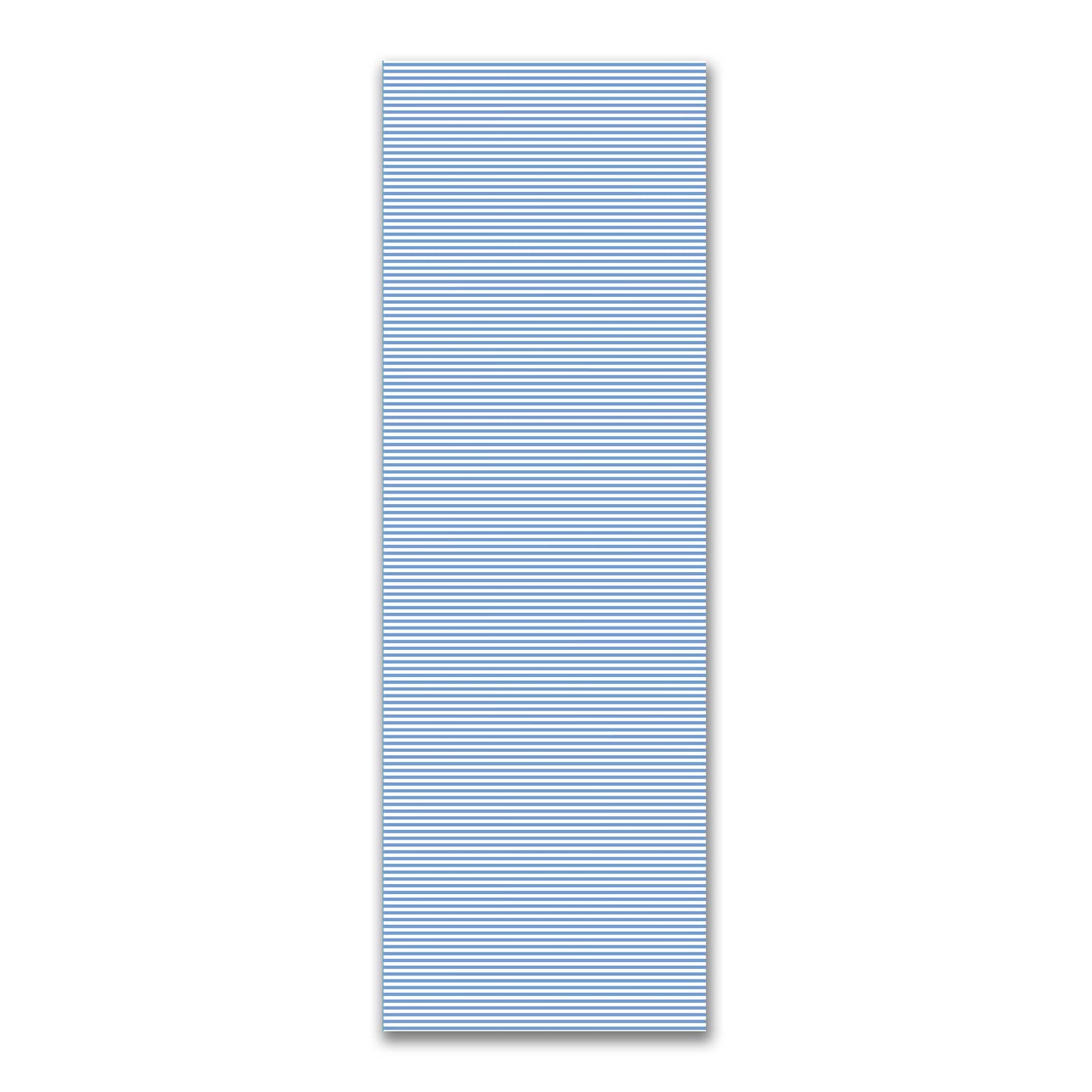 White Spun Polyester Fabric with Thin Blue Bars #FASP-1400-241