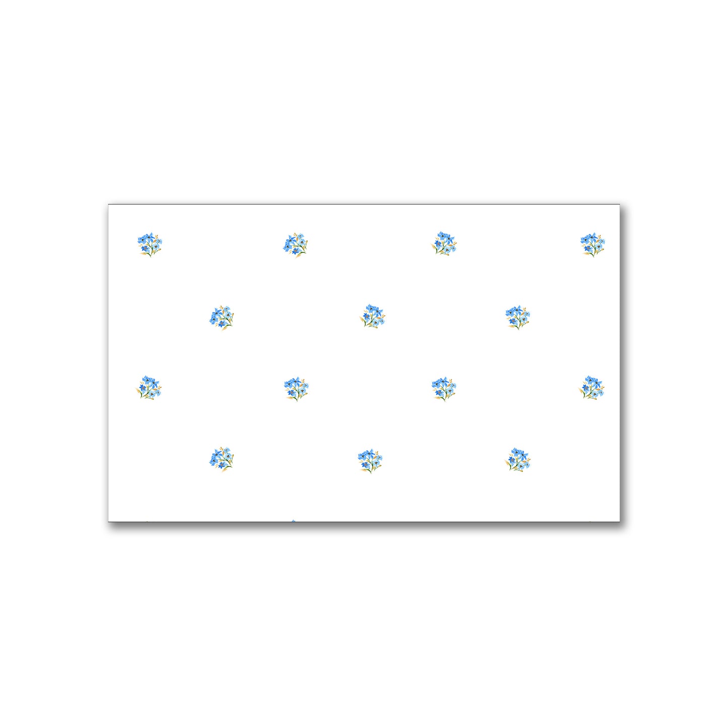Cornflower Bloom — Printed Spun Polyester Fabric with Small Blue Watercolor Floral Pattern #FASP-1406