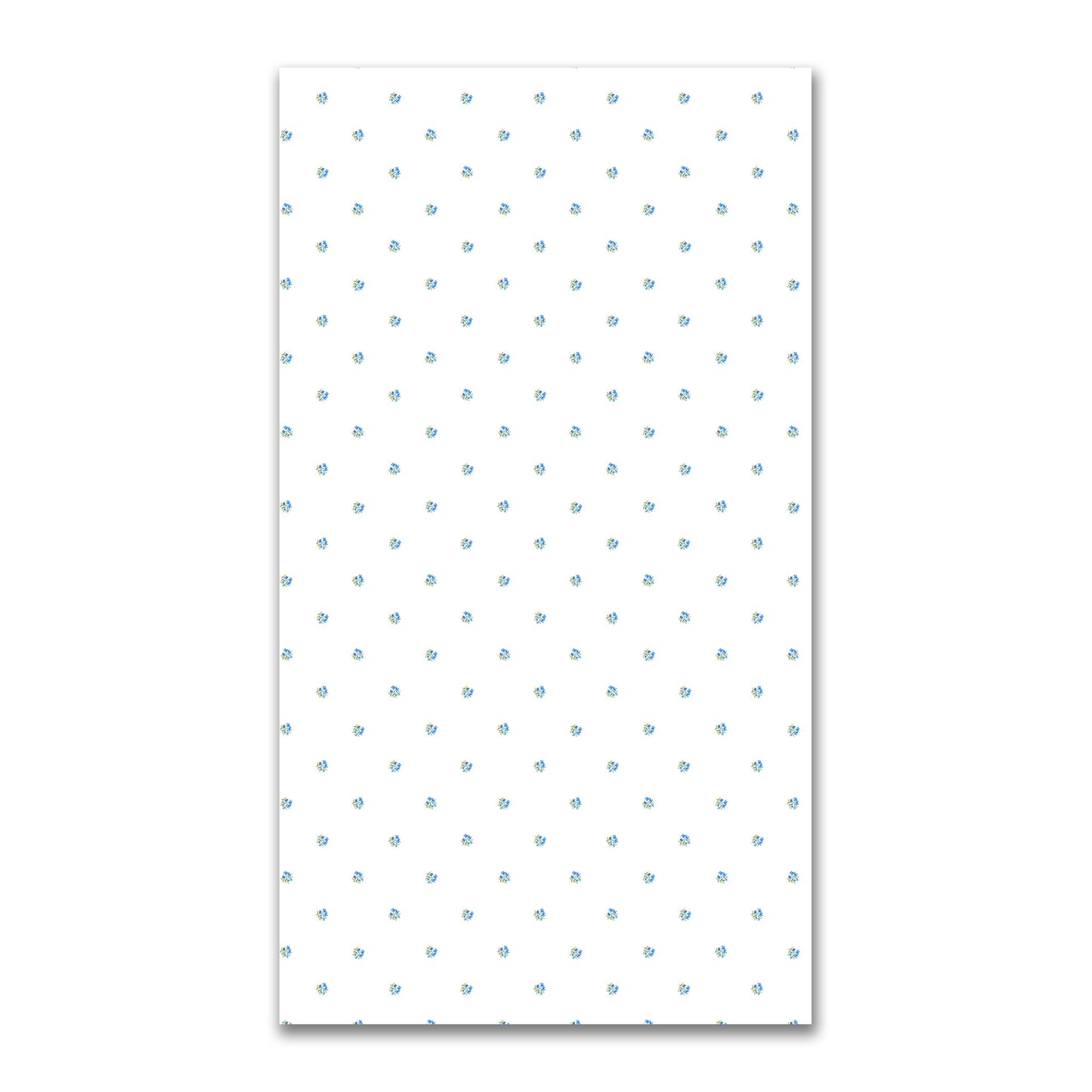 Cornflower Bloom — Printed Spun Polyester Fabric with Small Blue Watercolor Floral Pattern #FASP-1406