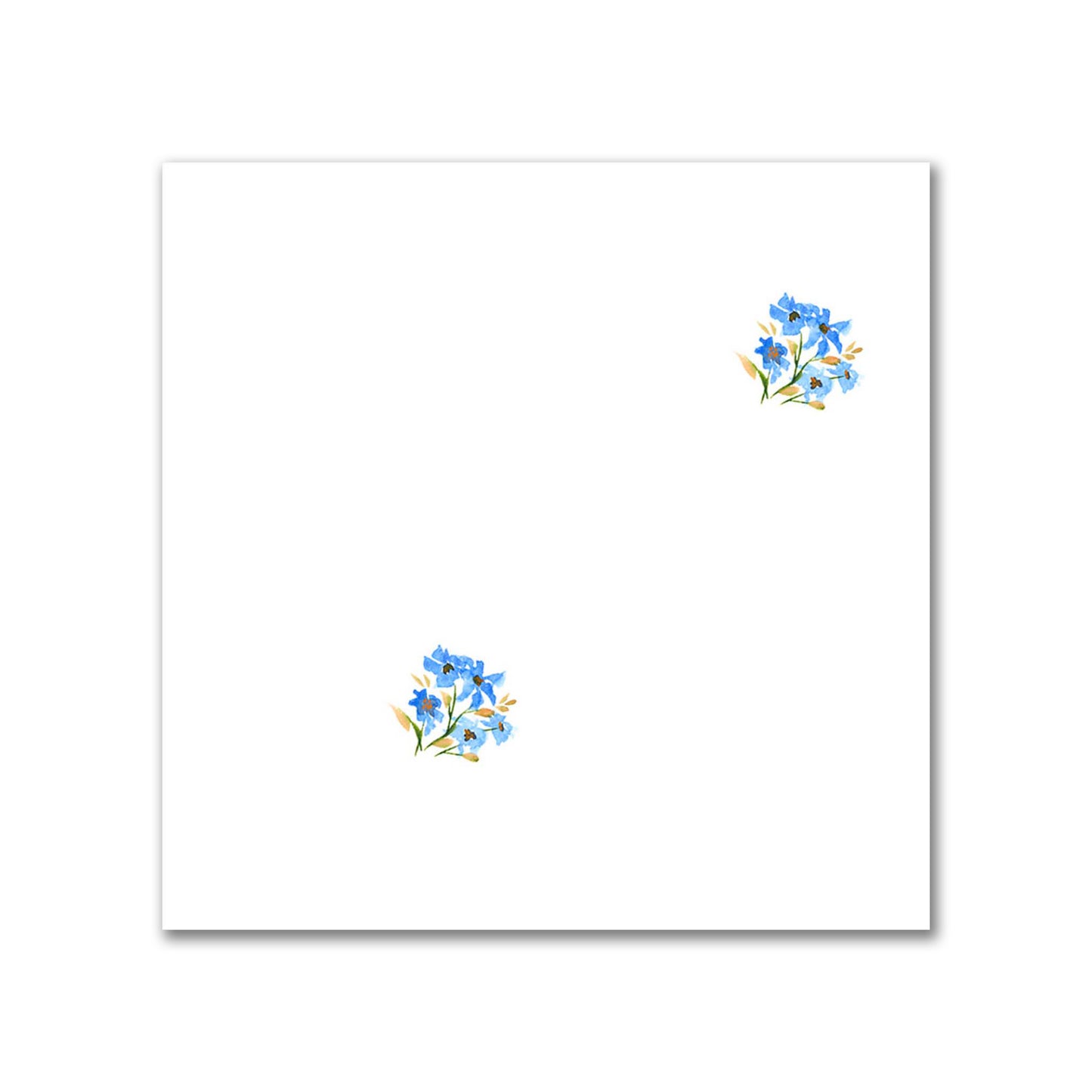 Cornflower Bloom — Printed Spun Polyester Fabric with Small Blue Watercolor Floral Pattern #FASP-1406