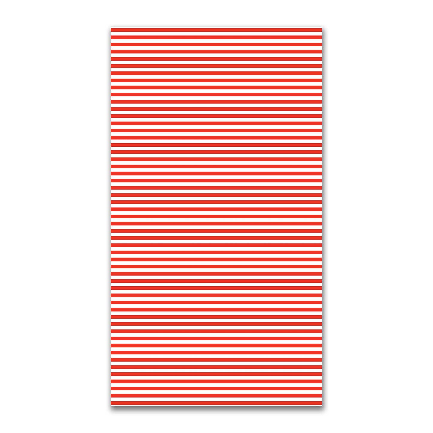White Spun Polyester Fabric with Red Bars #FASP-1410-051
