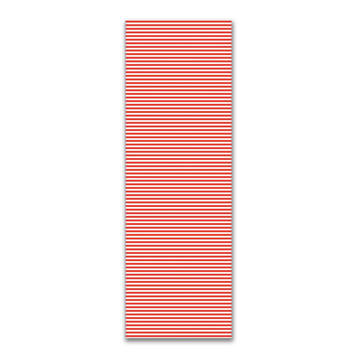 White Spun Polyester Fabric with Red Bars #FASP-1410-051