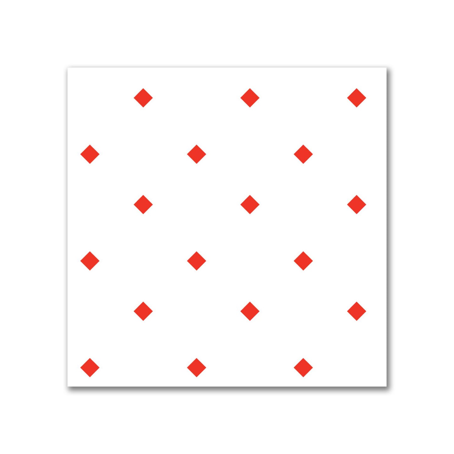 White Spun Polyester Fabric with Red Diamonds #FASP-1410-101