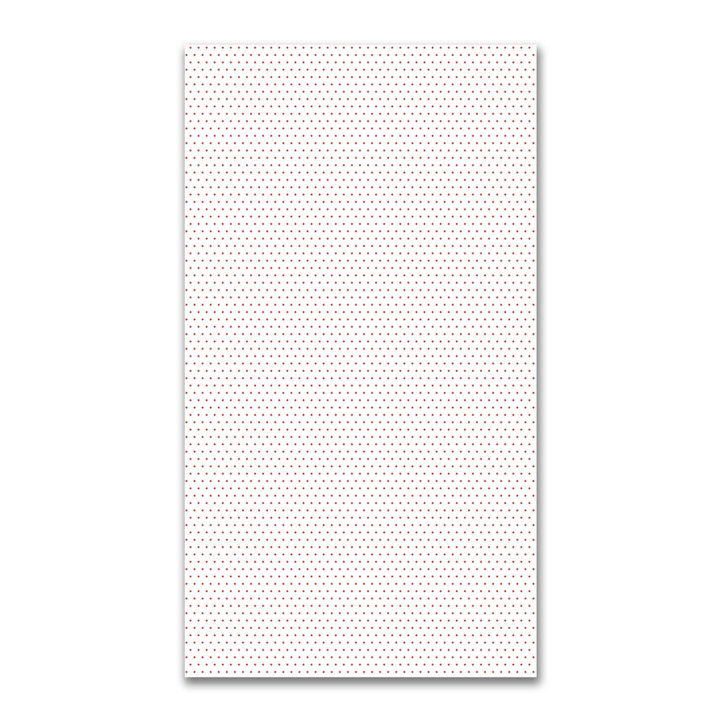 White Spun Polyester Fabric with Fine Red Diamonds #FASP-1410-111