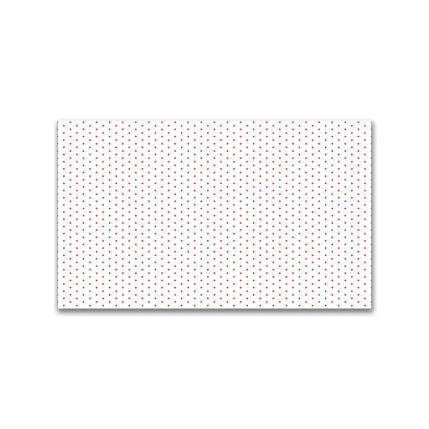 White Spun Polyester Fabric with Fine Red Diamonds #FASP-1410-111