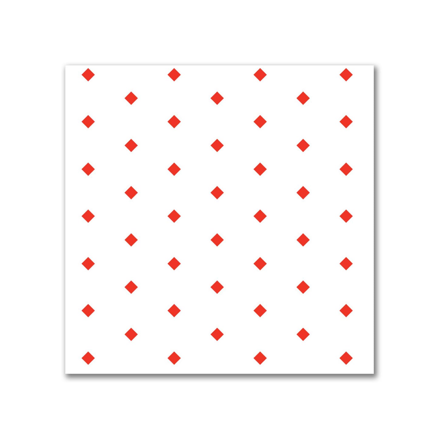 White Spun Polyester Fabric with Fine Red Diamonds #FASP-1410-111
